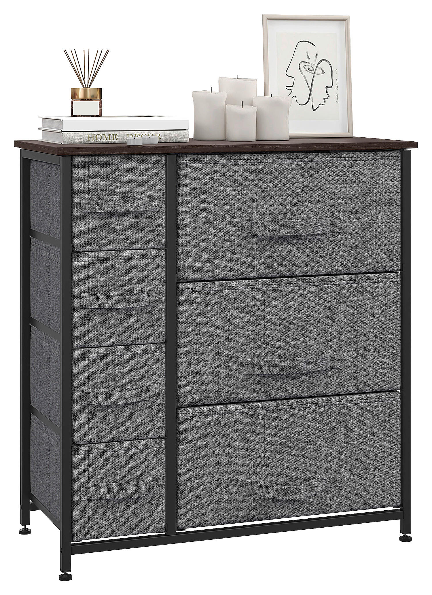 HOMCOM Aufbewahrungsregal dunkelgrau Edelstahl B/H/L: ca. 30x63,5x71 cm