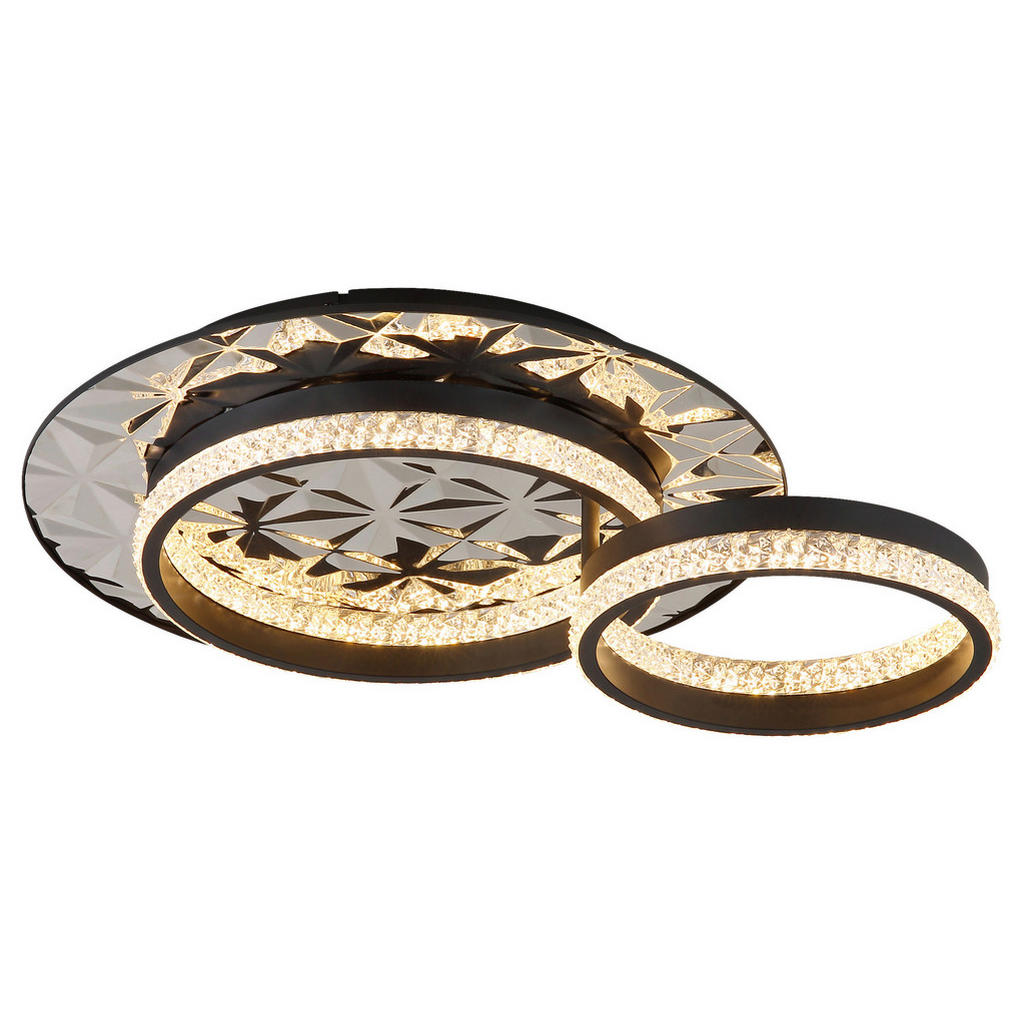 Thumbnail - POCOline LED-Deckenleuchte Biagio schwarz Chrom Metall Acryl B/H/L: ca. 40x14x50 cm