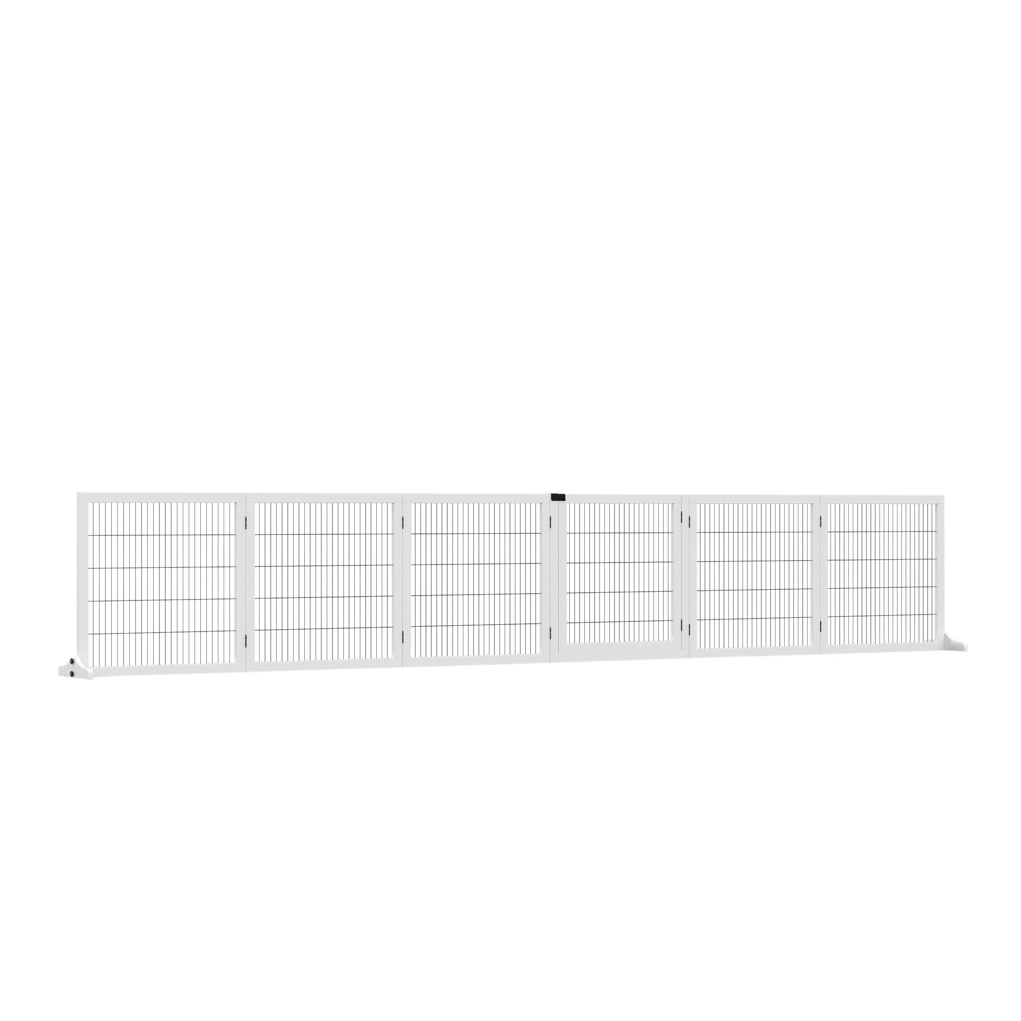 PawHut Absperrgitter weiß Stahl B/H/L: ca. 36x70x432 cm
