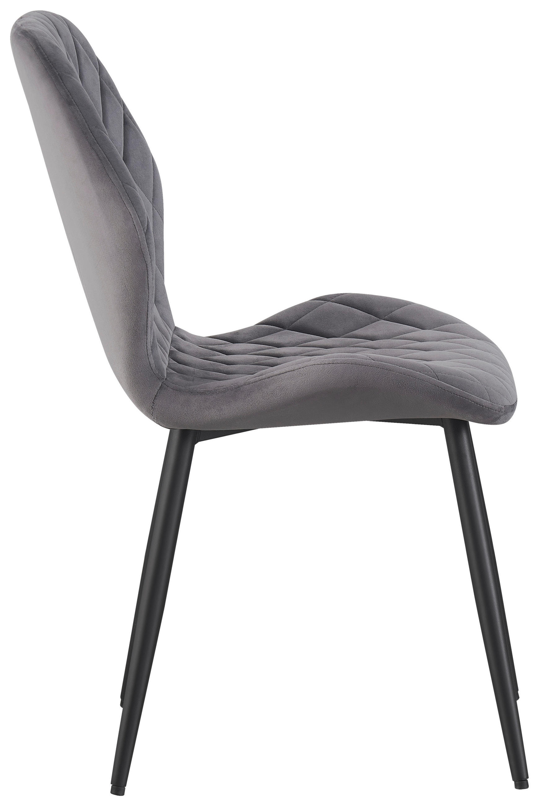 Thumbnail - Stuhl Helena grau Samtoptik B/H/T: ca. 46x86,5x58 cm