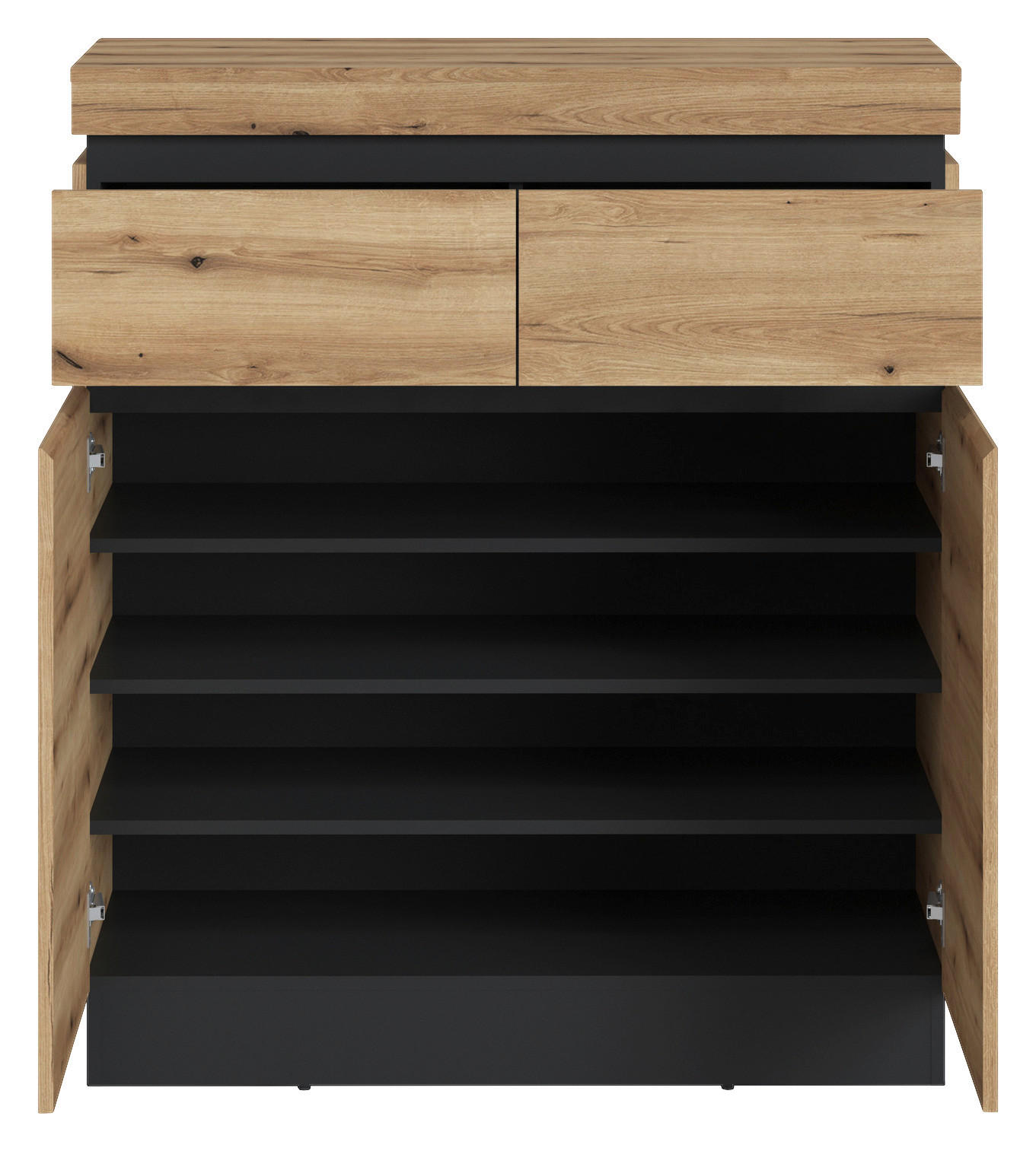 Thumbnail - Schuhkommode Corte Eiche Evoke Coast Nachbildung anthrazit B/H/T: ca. 101x116x45 cm