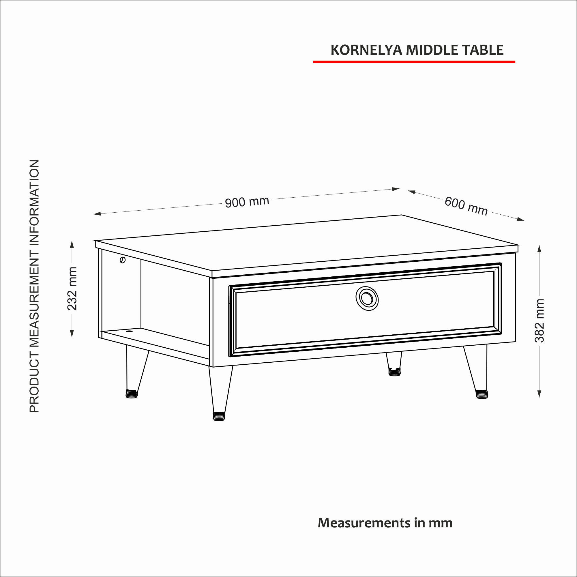 Thumbnail - Couchtisch Cornelia weiß B/H/T: ca. 90x40x38,2 cm