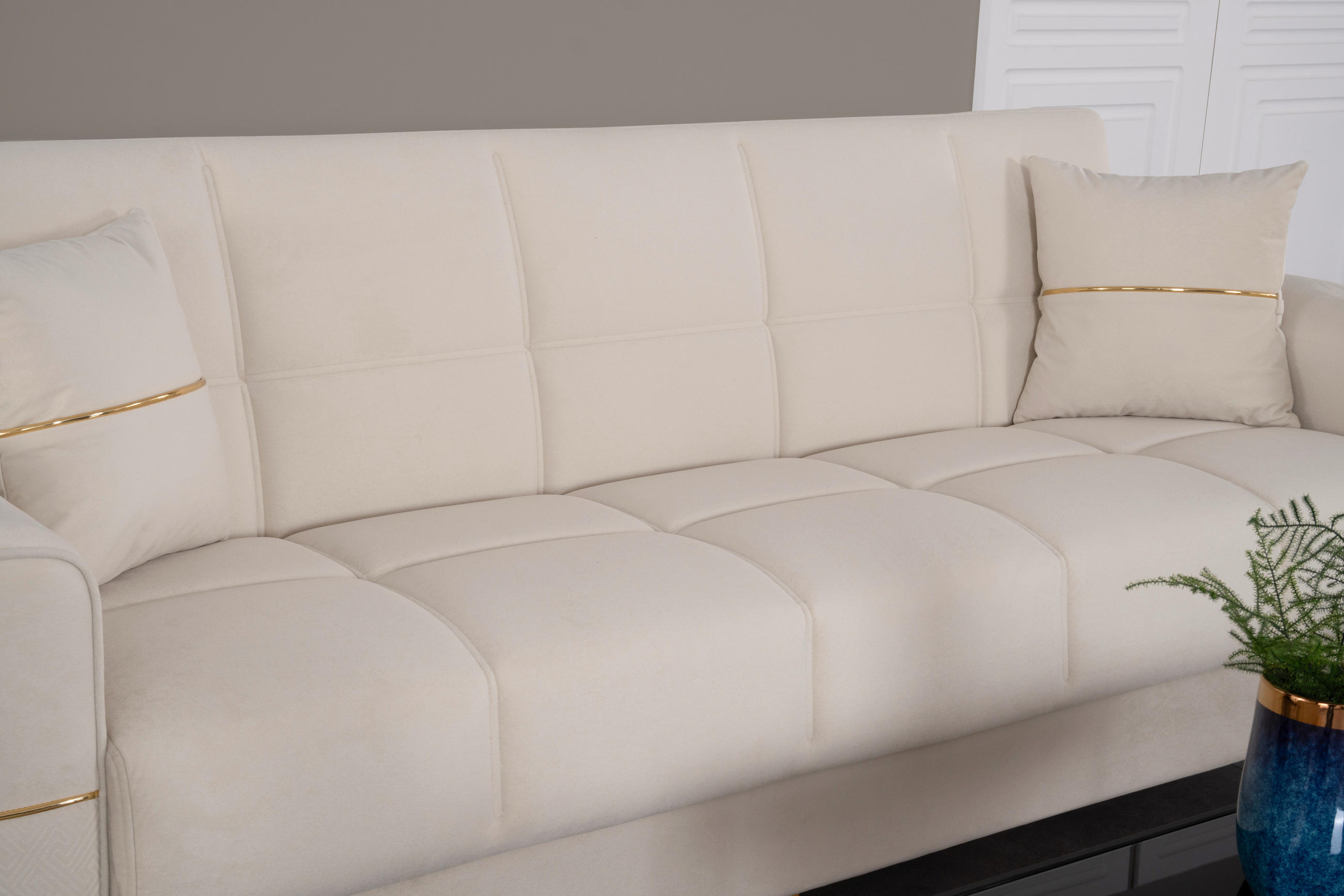Thumbnail - Sofa 3-2-1 Salda beige Microfaser