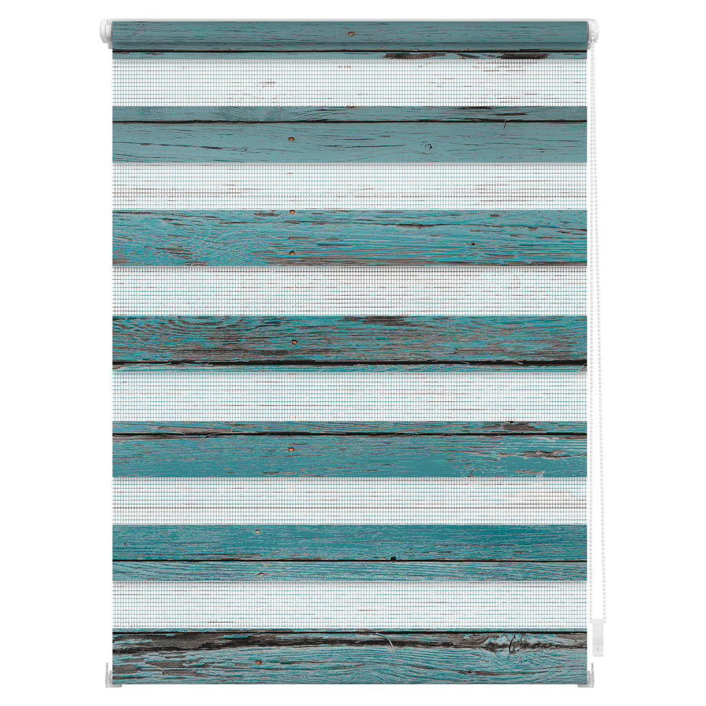 Thumbnail - LICHTBLICK Doppelrollo Duo Bretter petrol B/T: ca. 45x150 cm