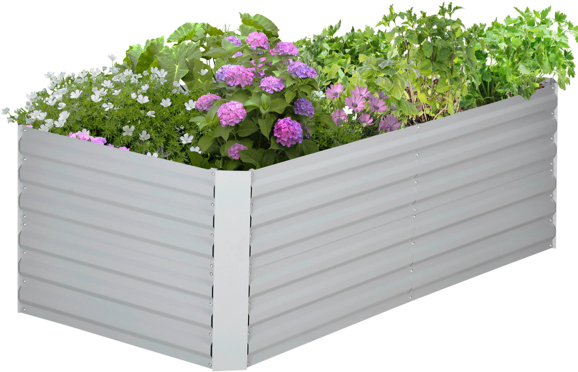 Outsunny Hochbeet hellgrau Stahl B/H/L: ca. 90x59x180 cm
