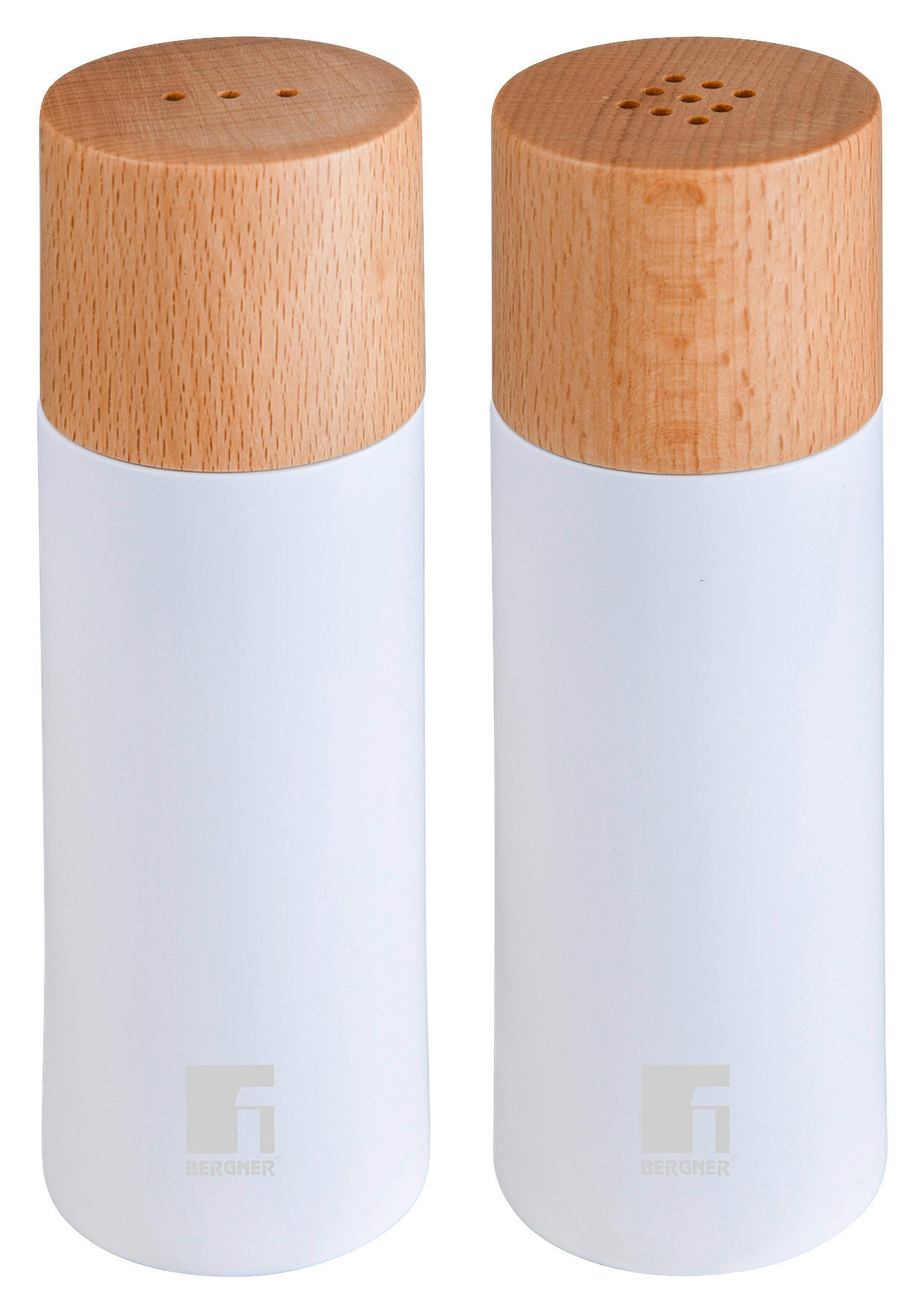 BERGNER Salz-/Pfefferstreuer NATURALLY weiß Holz B/H/L: ca. 5,5x16x10,5 cm