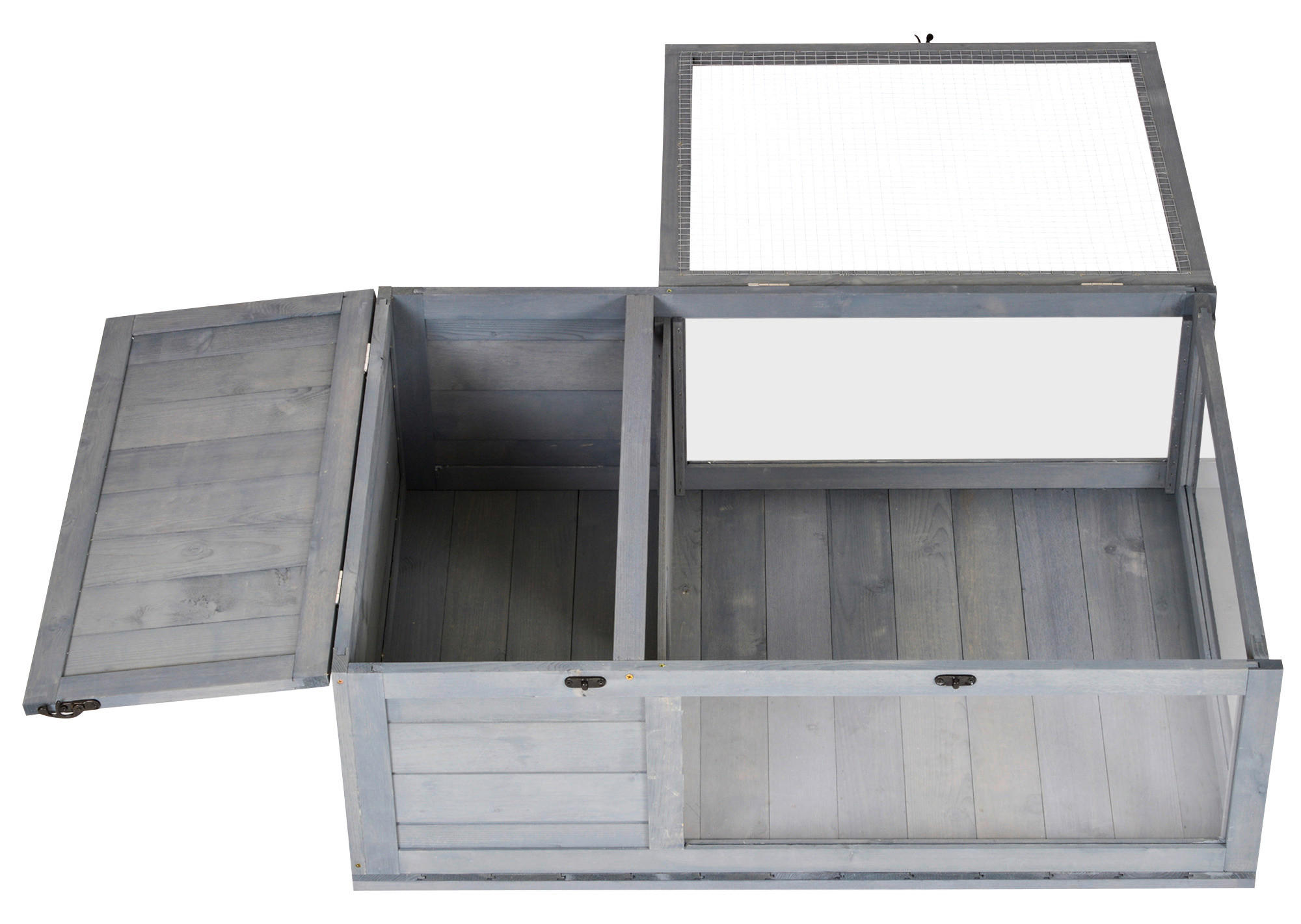 PawHut Schildkrötenhaus grau Holz B/H/L: ca. 60,5x32x91 cm