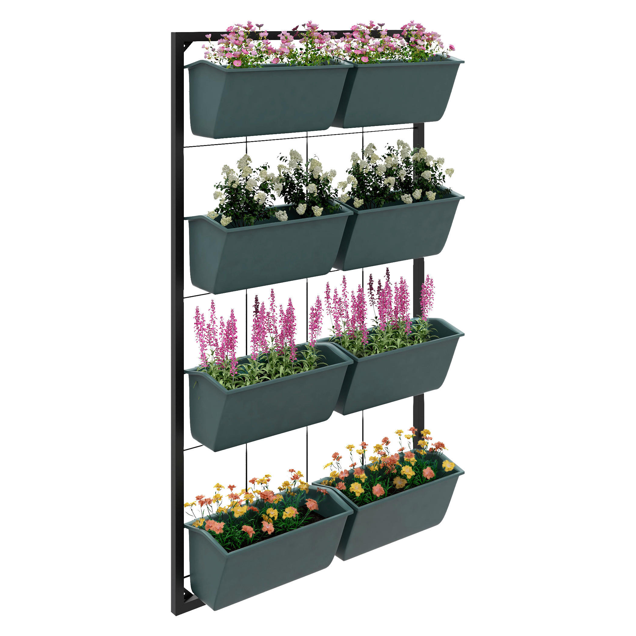 Outsunny Pflanzenständer schwarz Polypropylen B/H/L: ca. 14x52,5x90 cm