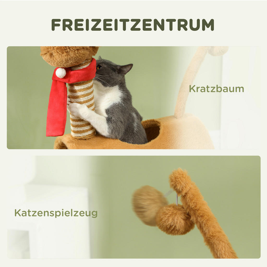 Thumbnail - PawHut Kratzbaum braun Polyester B/H/L: ca. 34x98x48 cm