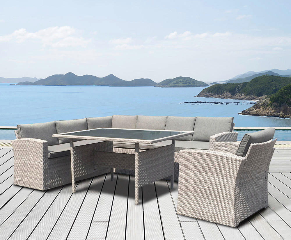 Thumbnail - Gartensitzgruppe grau Stahlrohr