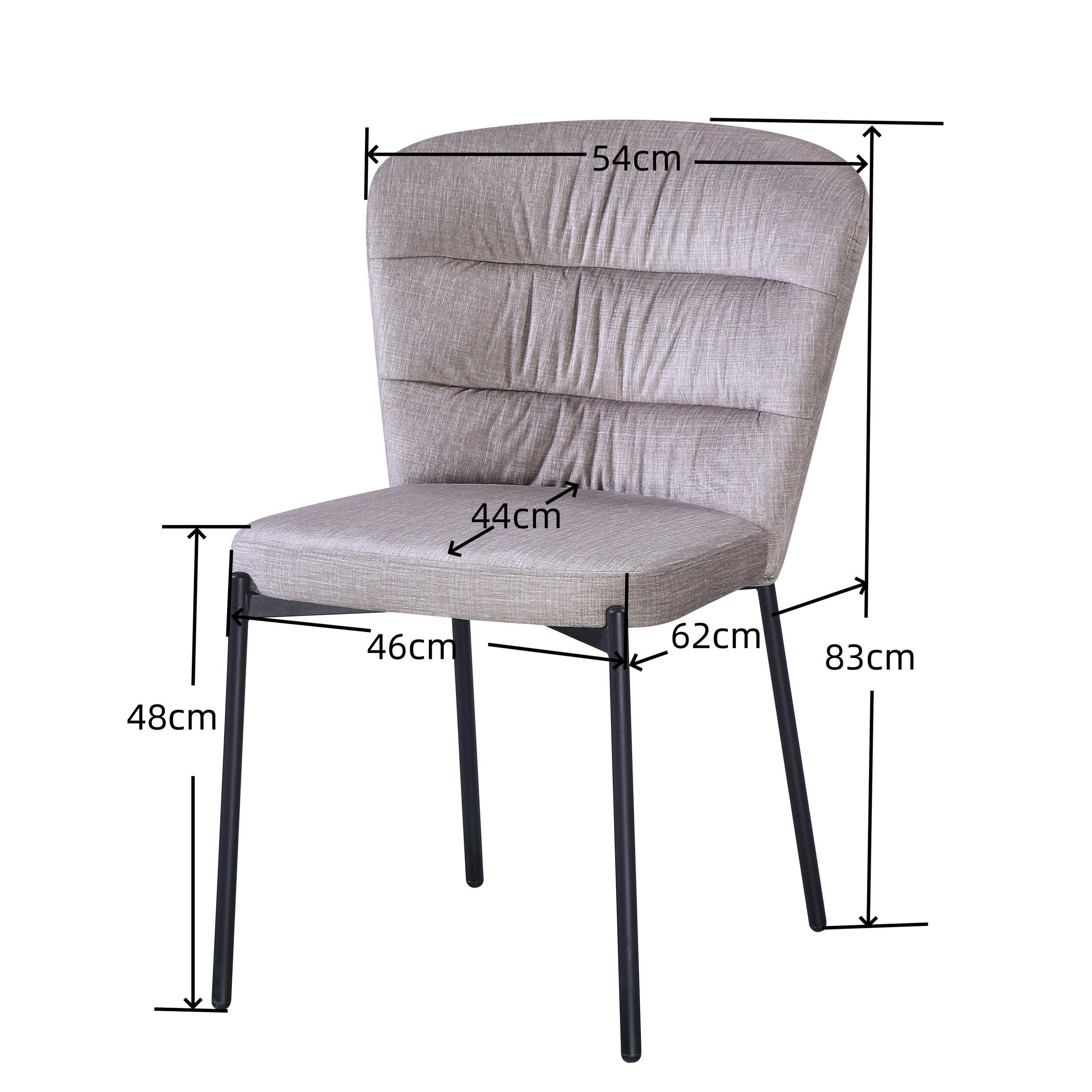 Thumbnail - Stuhl Dora beige Velourstoff