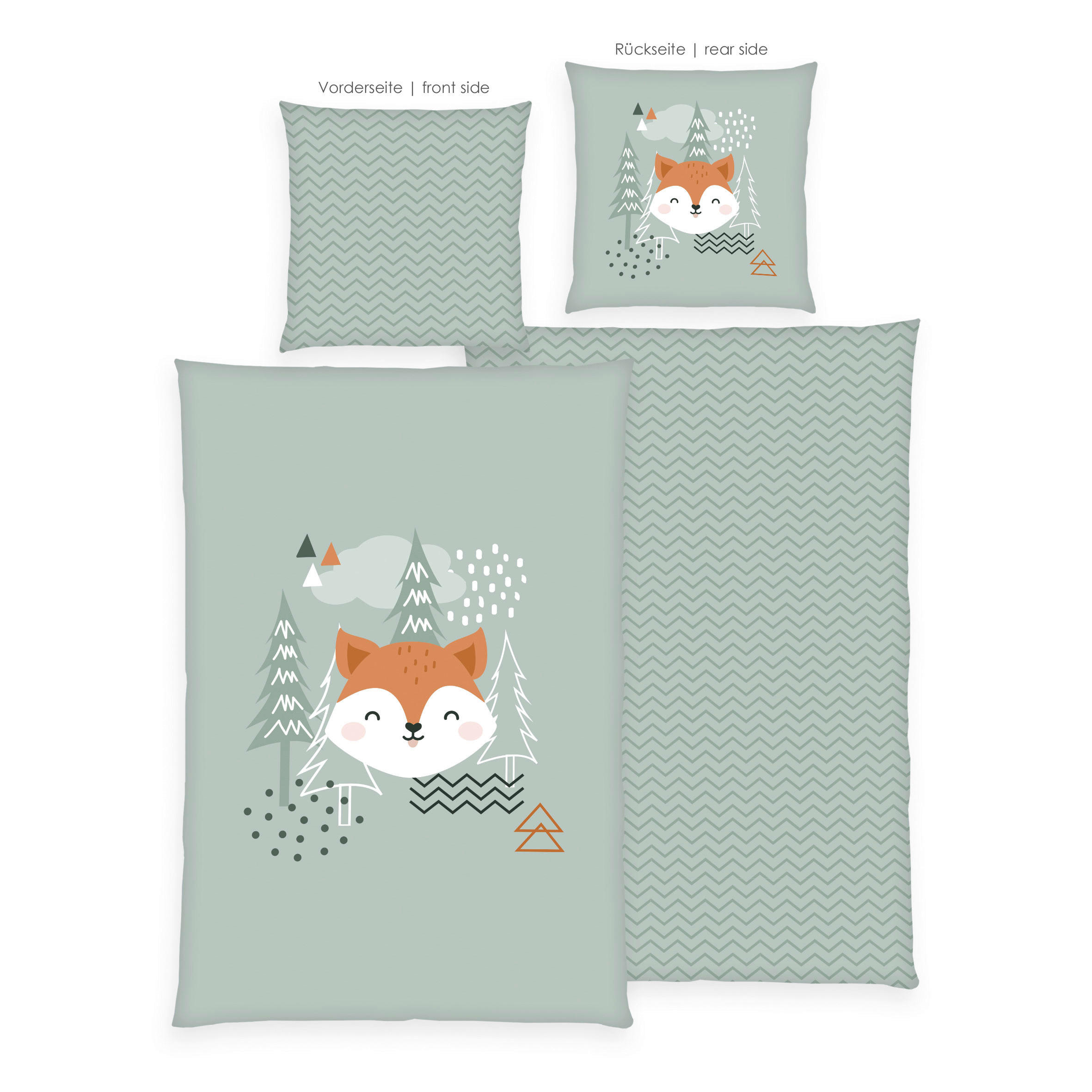 Baumwoll Bettwäsche Nordic Forest grün Baumwolle