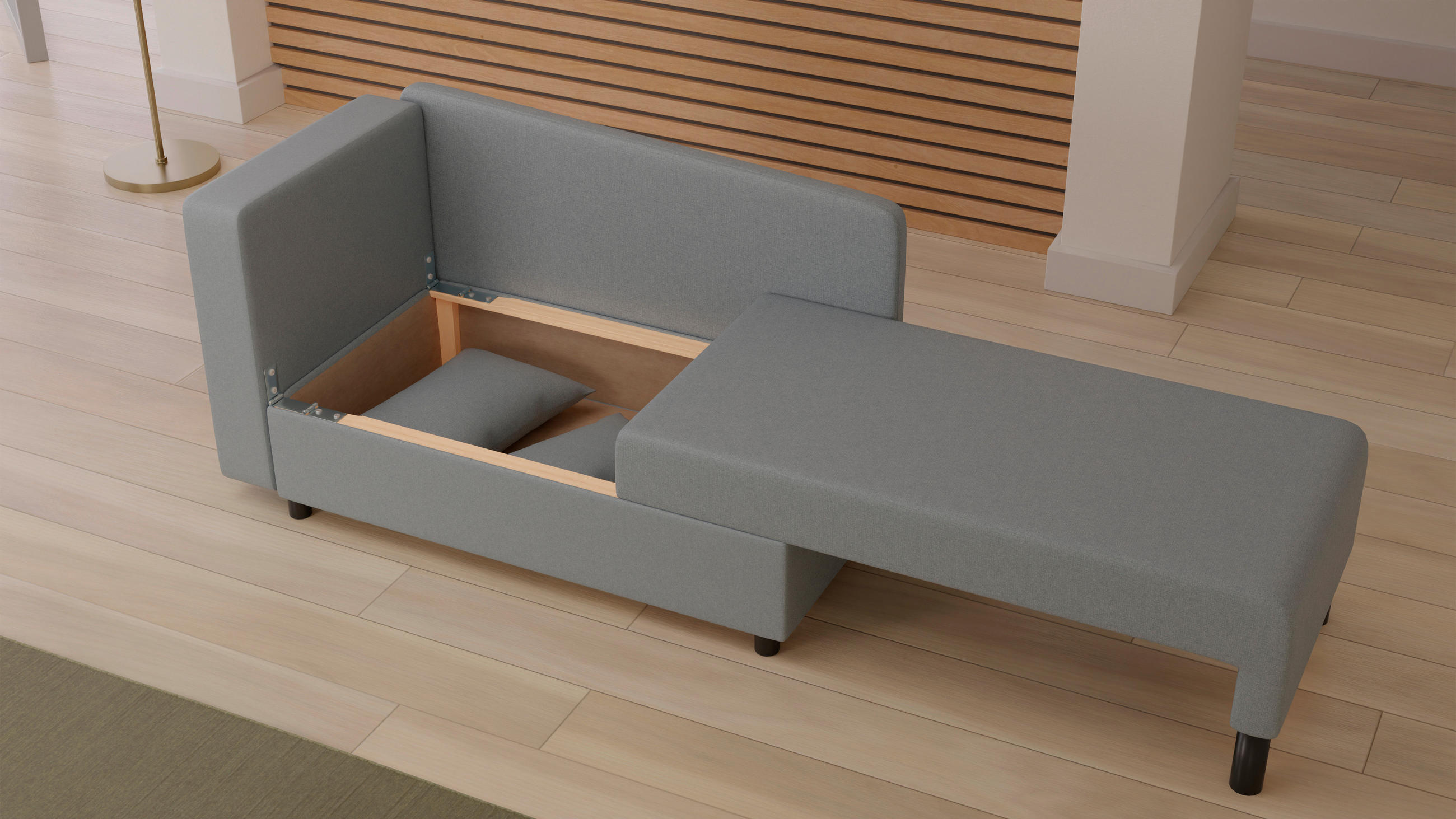 Thumbnail - Recamiere Lübeck grau B/H/T: ca. 148x75x85 cm