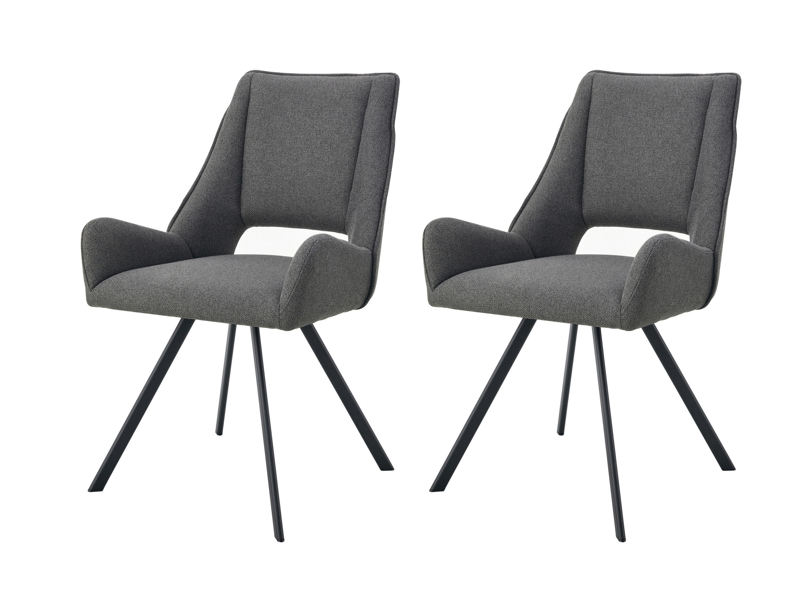 Stuhl HELEN, 2er Set anthrazit schwarz B/H/T: ca. 56x91x63 cm