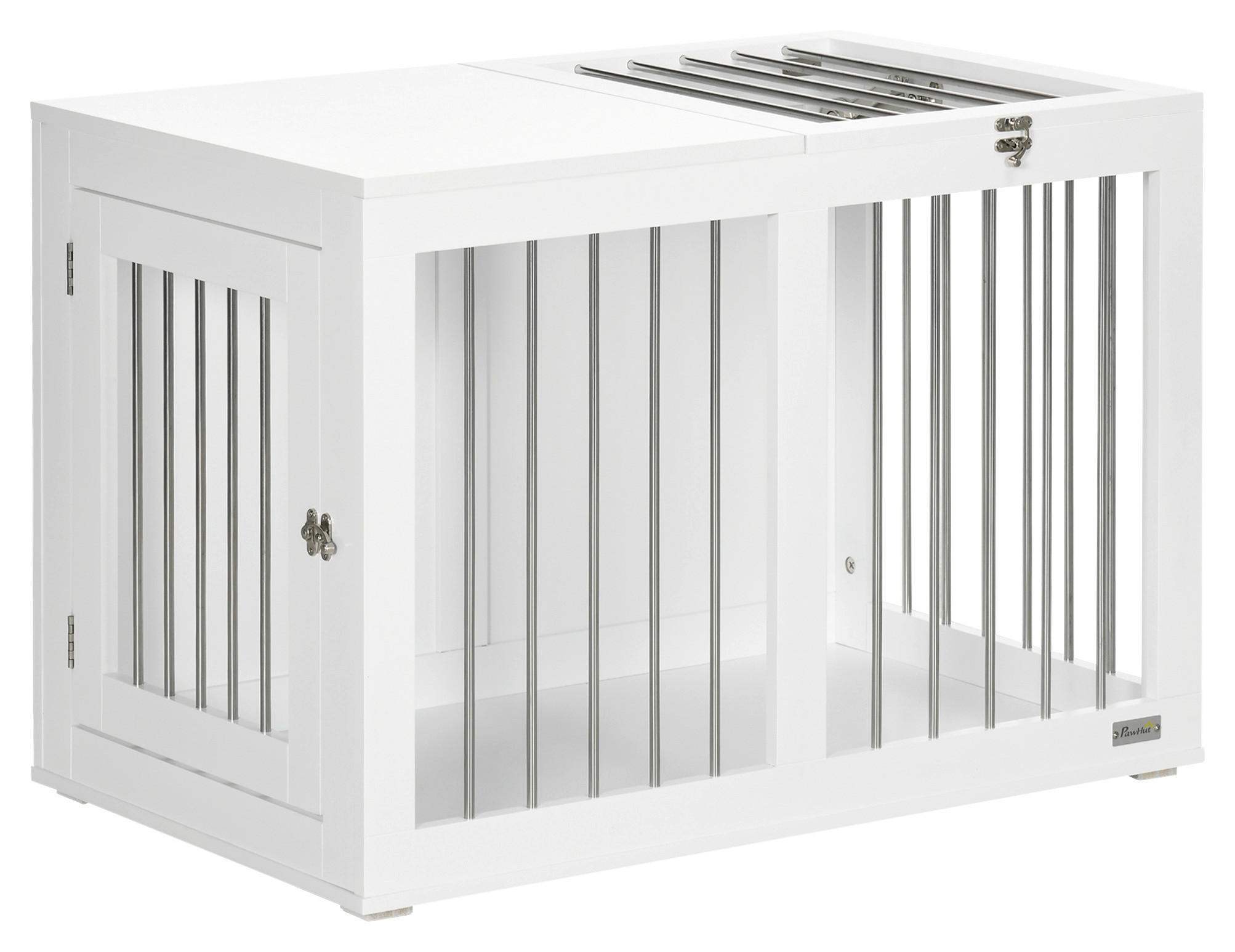 PawHut Hunde-Zubehör weiß Edelstahl B/H/L: ca. 50x80x56,5 cm