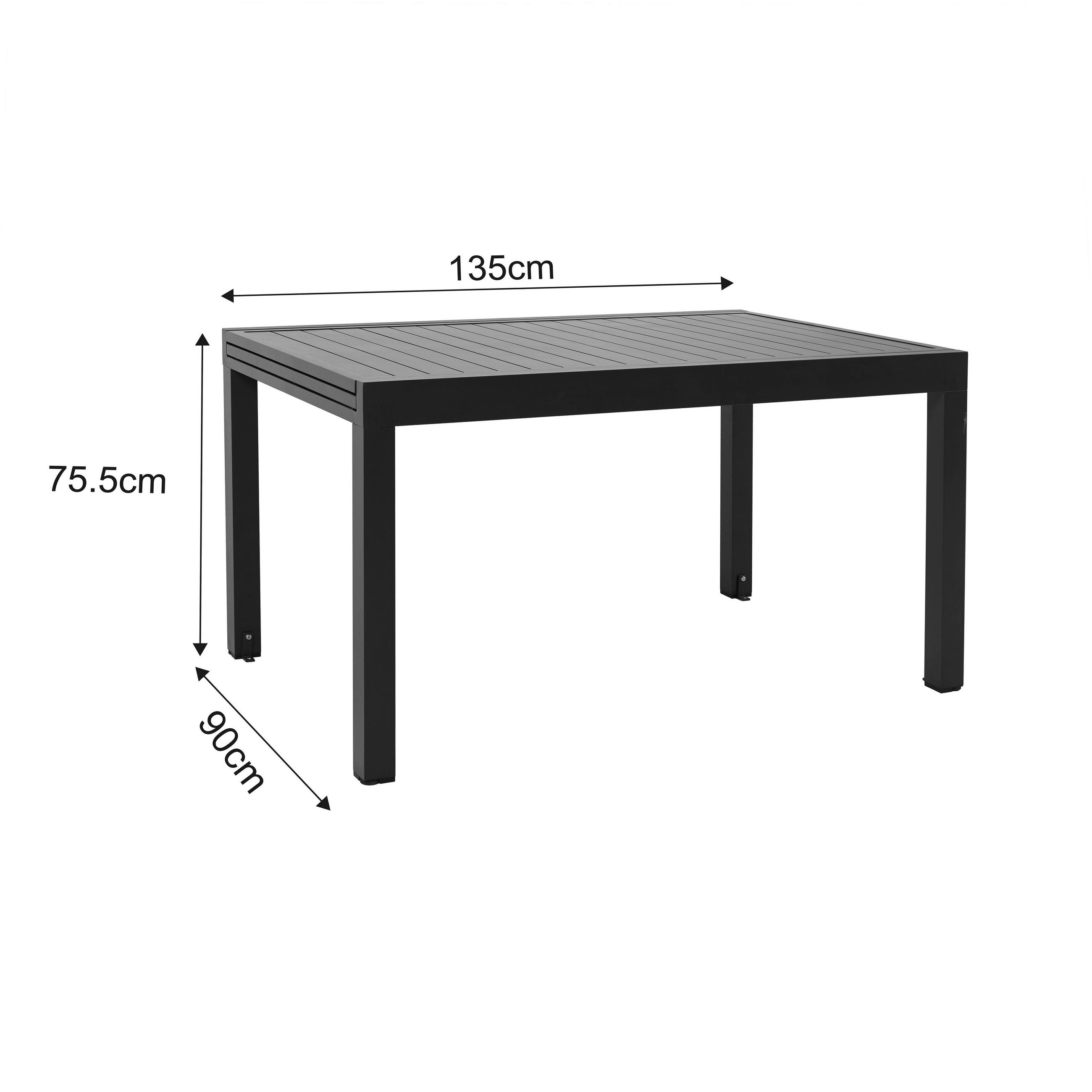 Thumbnail - POCOline Gartentisch dunkelgrau Aluminium B/H/L: ca. 90x75x135 cm