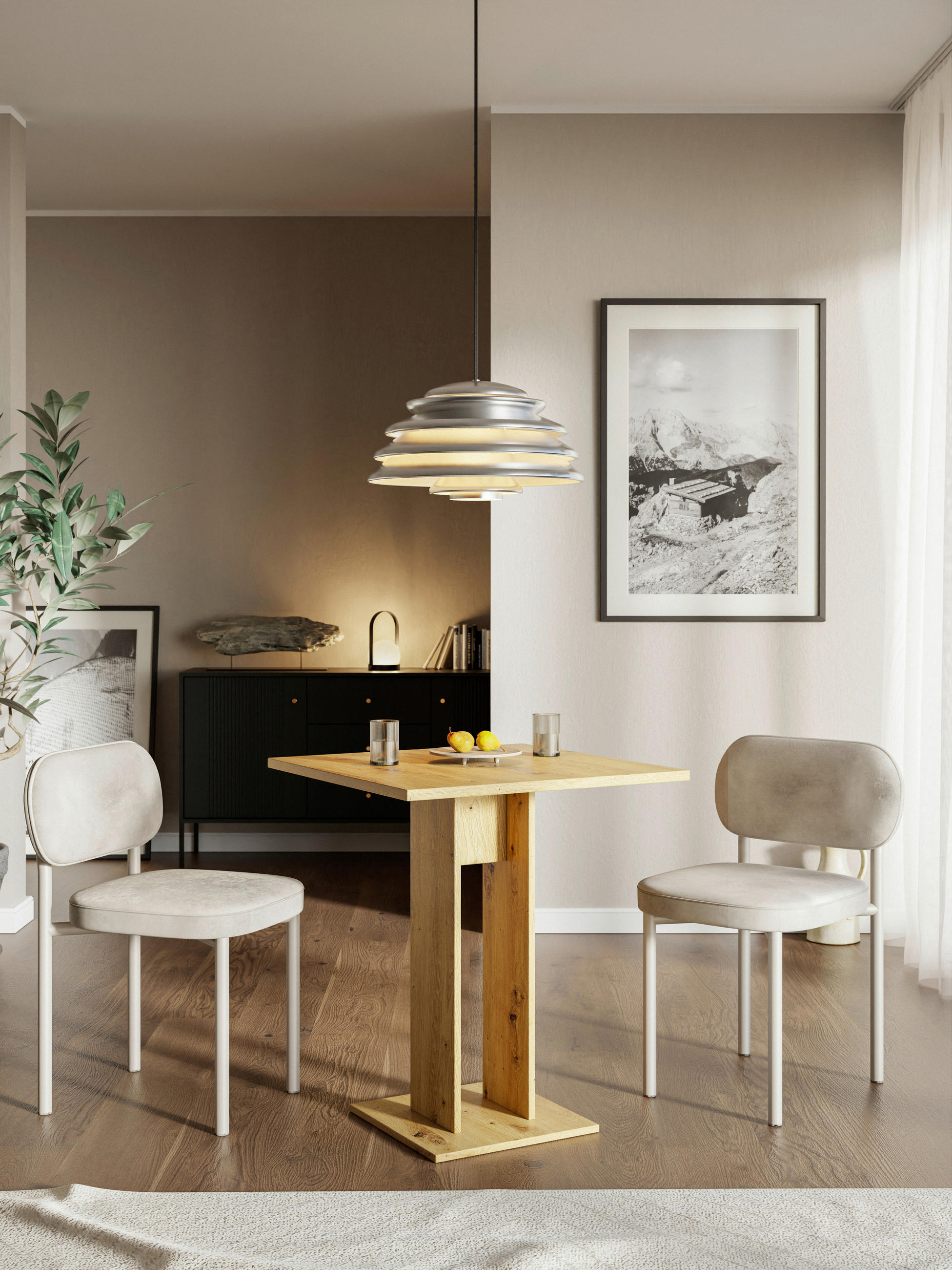 Thumbnail - Tisch EVERT Eiche Artisan Nachbildung B/H/T: ca. 67,5x78x67,5 cm