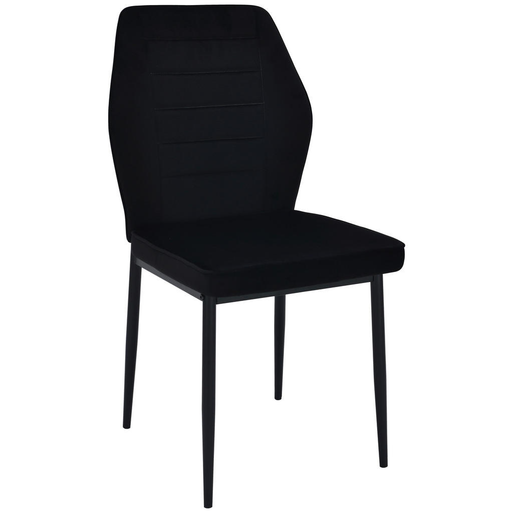 Thumbnail - Stuhl Jimmy schwarz Samtoptik B/H/T: ca. 42x87,5x57 cm