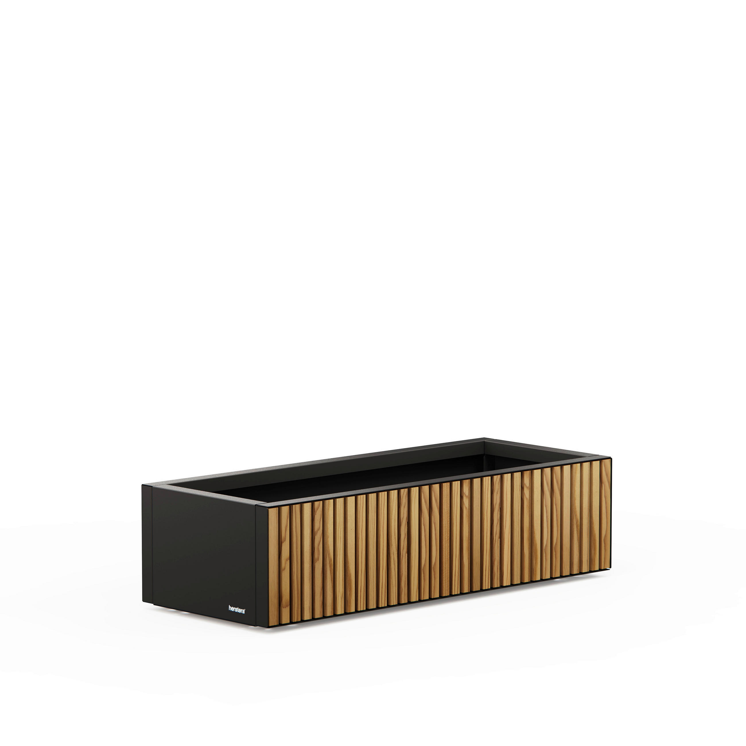Herstera Garden Pflanzkübel Deco Planter Xic schwarz Holz B/H/L: ca. 100x25x40 cm