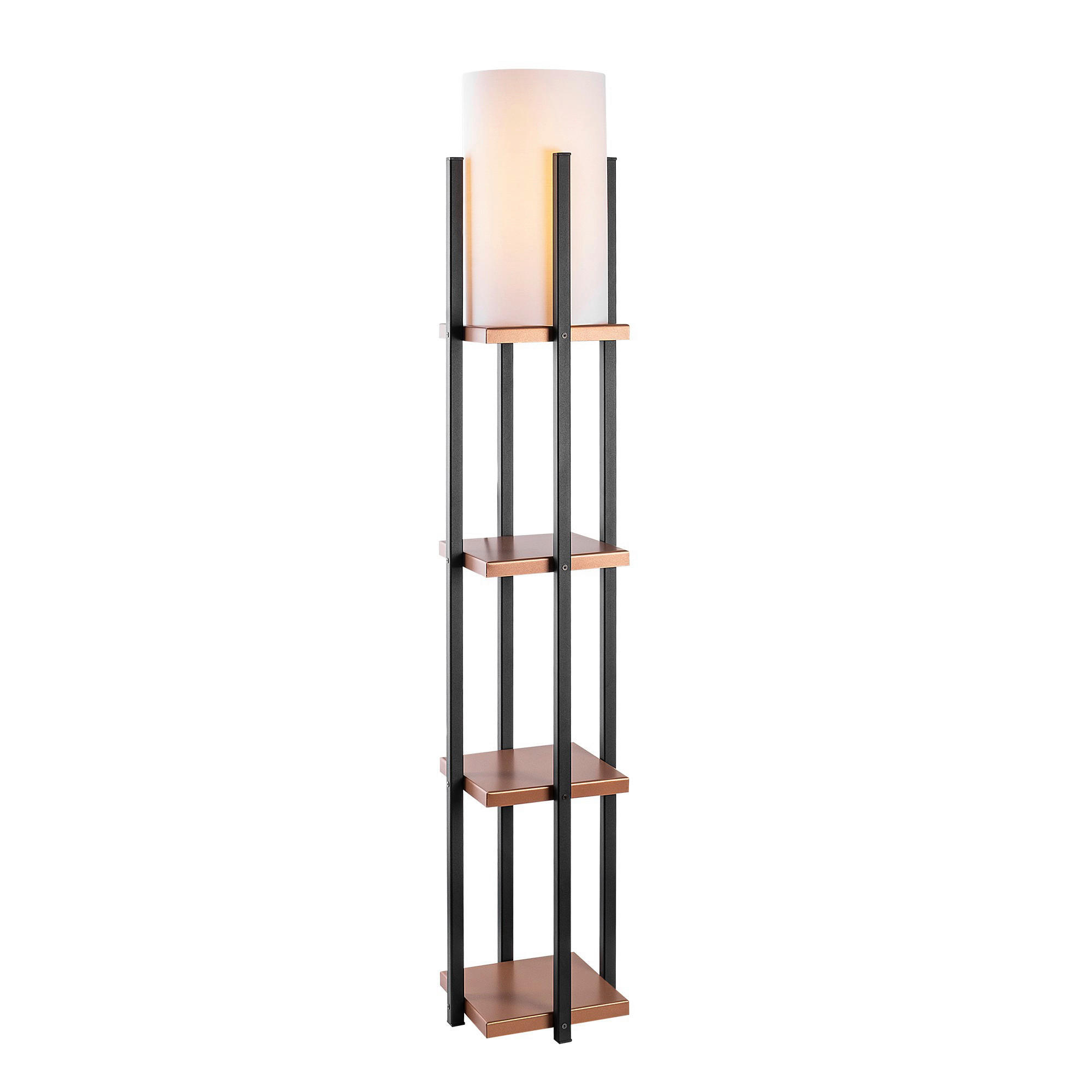 Opviq Stehleuchte Kupfer schwarz Metall B/H/T/L/D: ca. 25x130x25x25x25 cm E27 1 Brennstellen