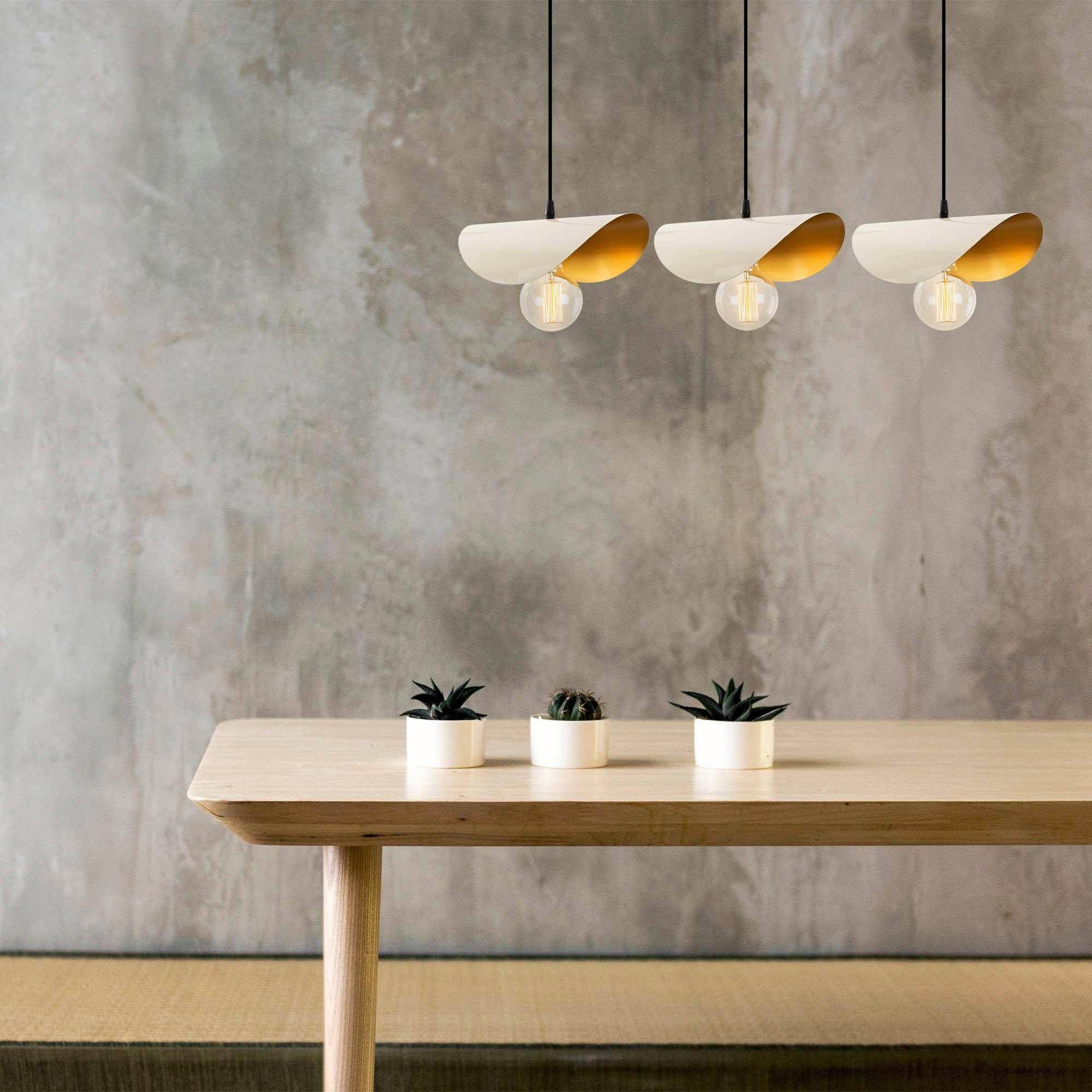 Thumbnail - Opviq Pendelleuchte Sivani weiß gold Eisen B/H/T/L: ca. 17x106x17x80 cm E27 3 Brennstellen