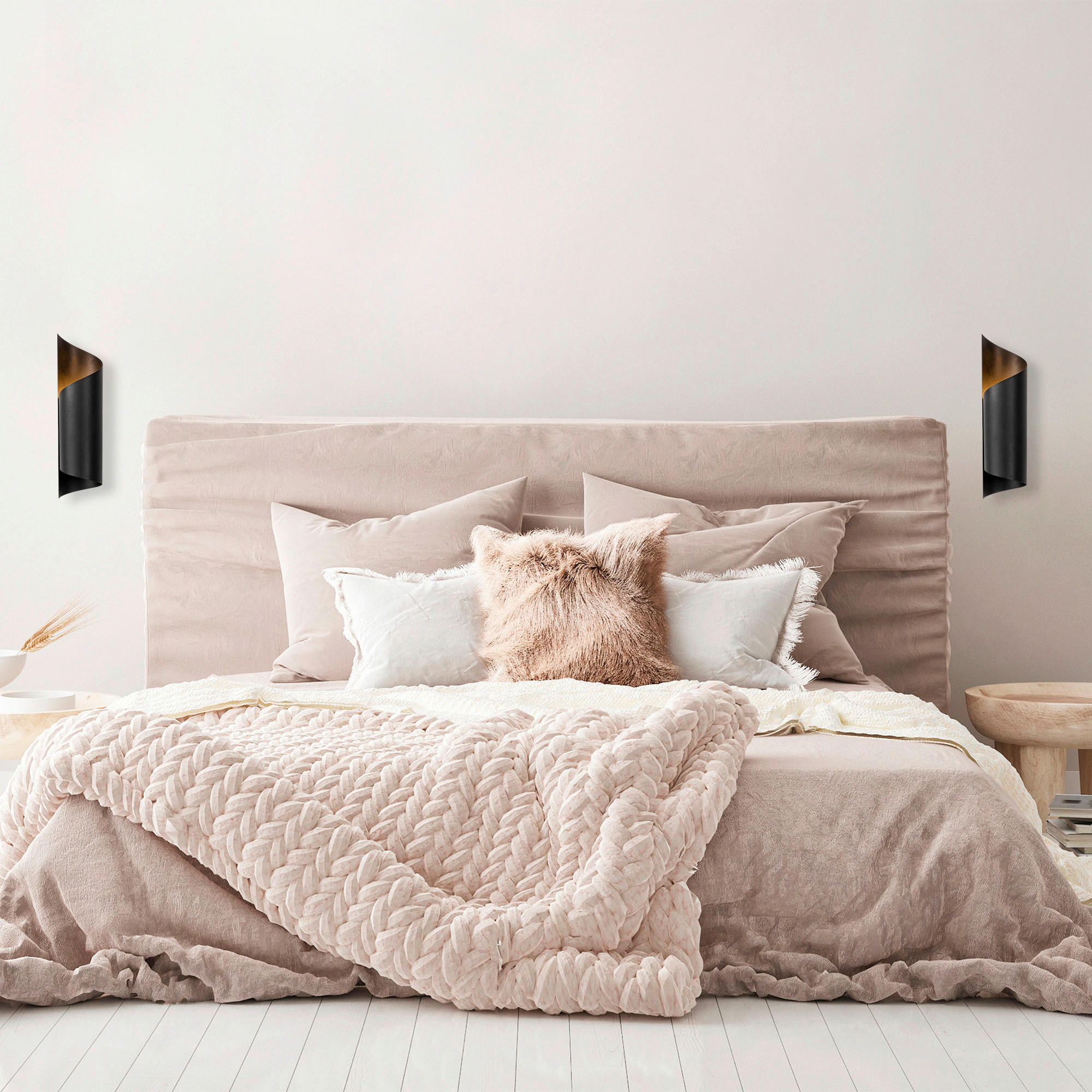 Thumbnail - Opviq Wandleuchte Sivani schwarz Eisen B/H/T/L: ca. 16x35x16x10 cm E27 1 Brennstellen