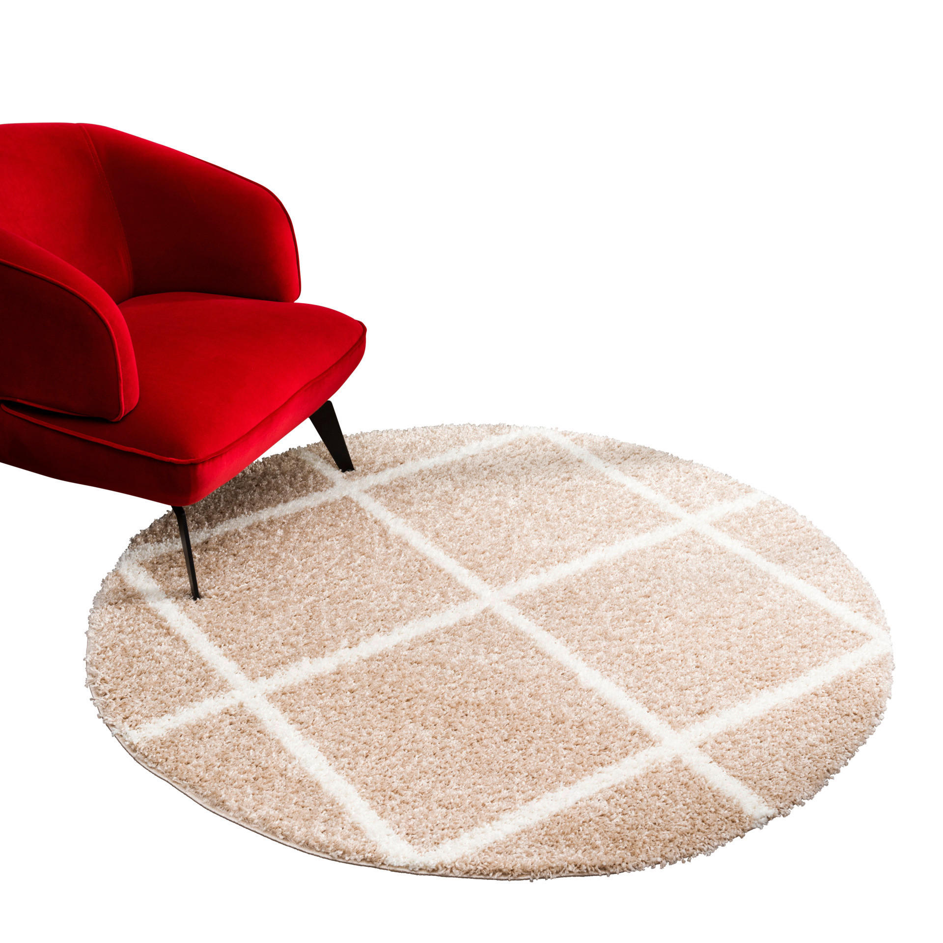 Sanat Hochflorteppich MADRID beige D: ca. 80 cm