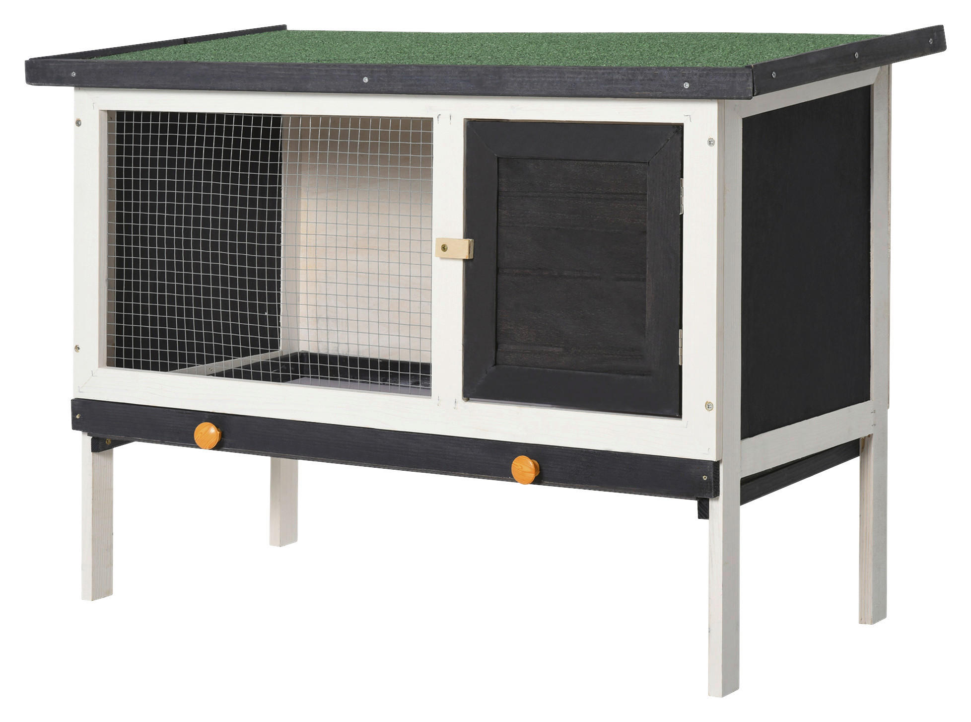 PawHut Kleintierstall grau Holz B/H/L: ca. 45x65x90 cm