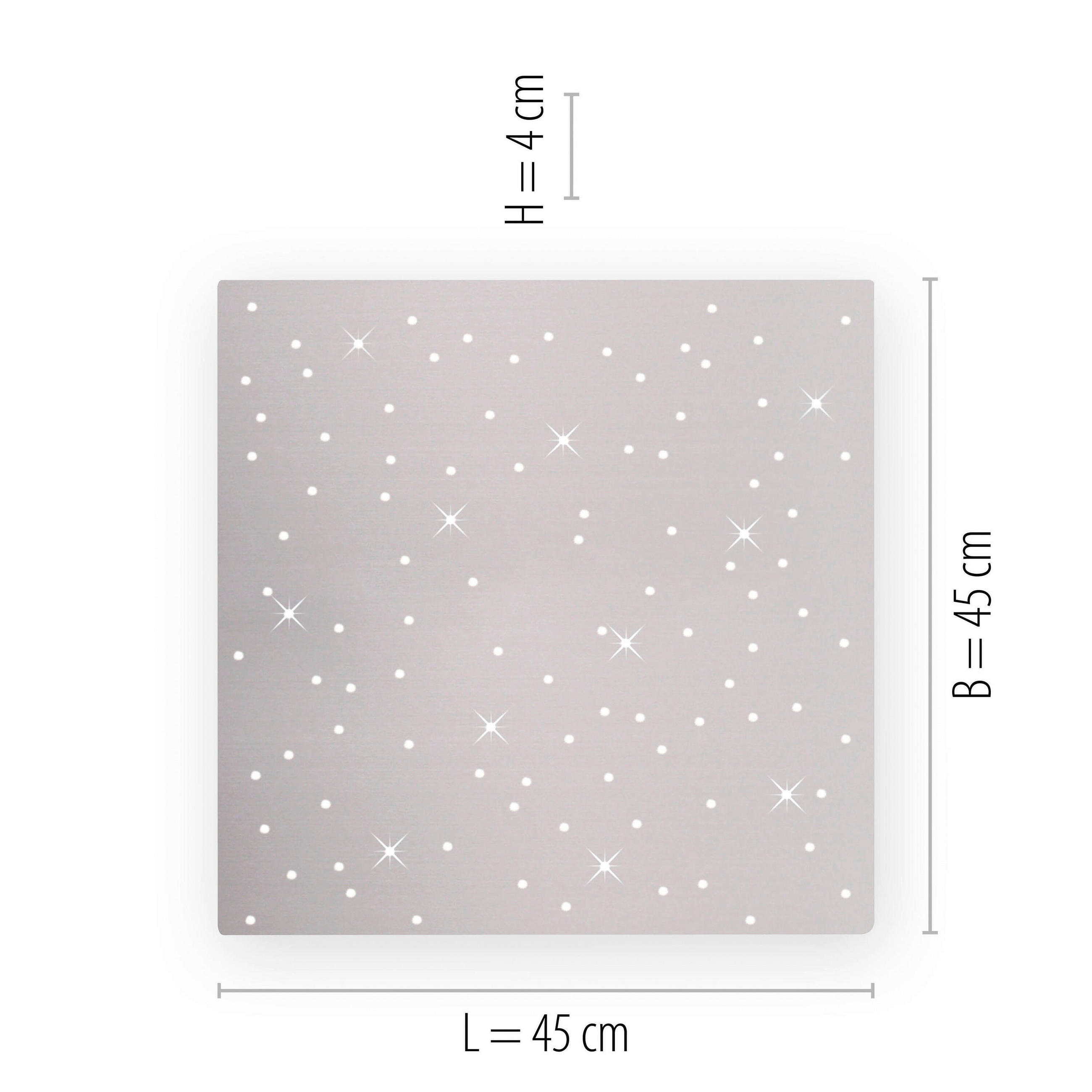 Thumbnail - Just Light Deckenleuchte PN14671-55 Sparkle stahlfarbig Aluminium Stahl Kunststoff B/H/L: ca. 45x4x45 cm