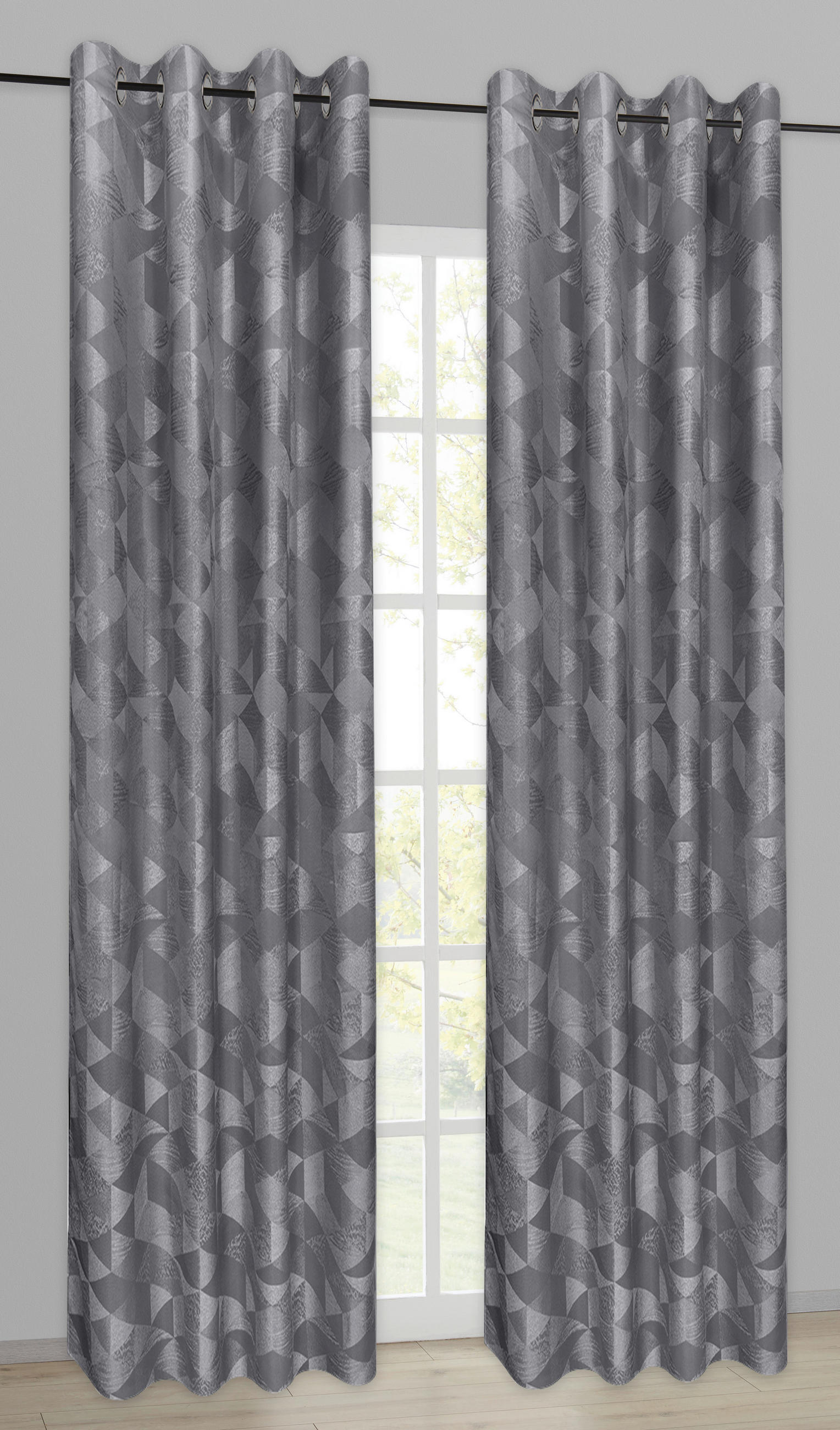 Ösenvorhang Chemnitz hellgrau B/L: ca. 140x245 cm