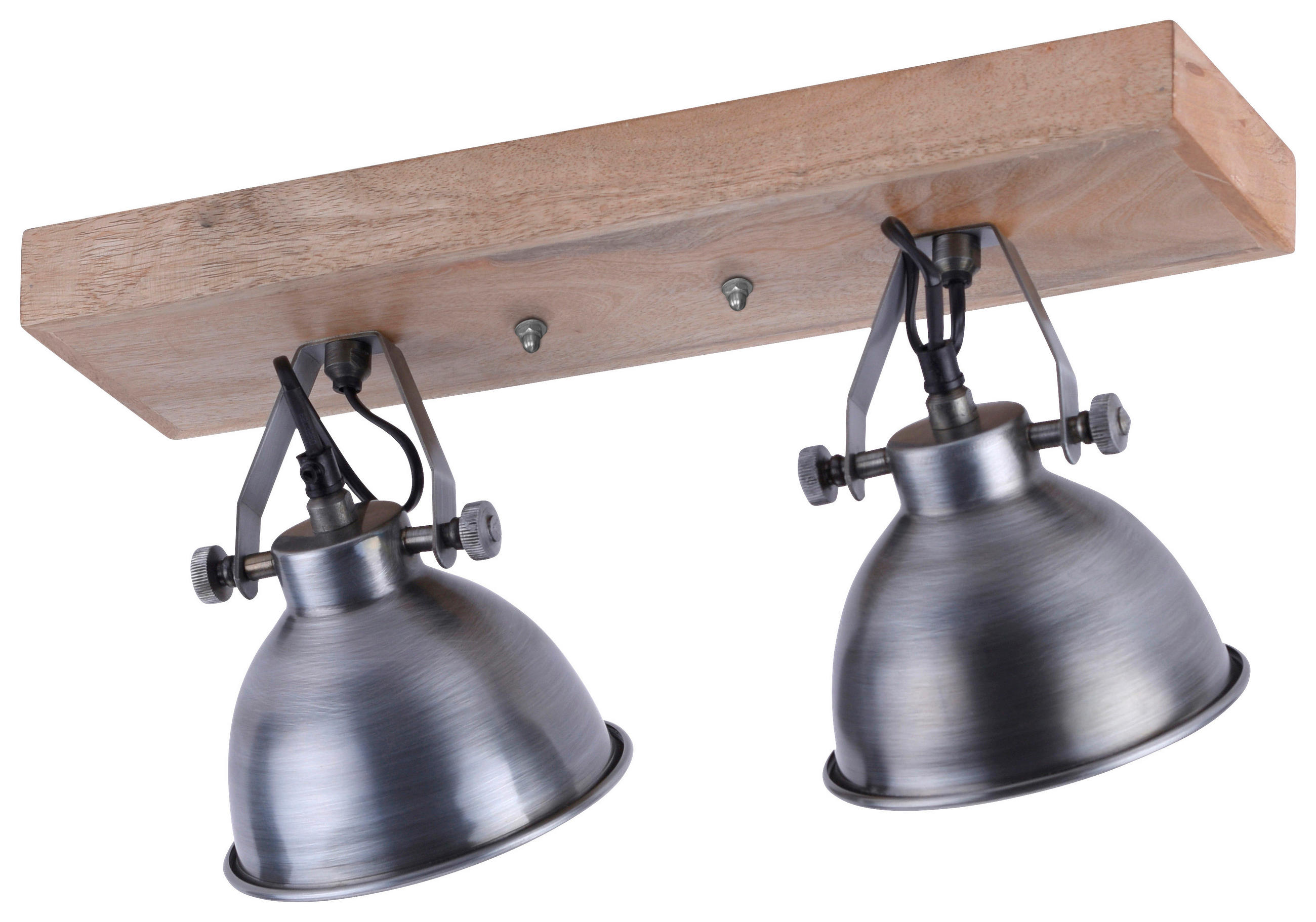 Thumbnail - Just Light Spot Samia stahlfarbig Echtholz Metall B/H/L: ca. 24x22x45 cm E14 2 Brennstellen