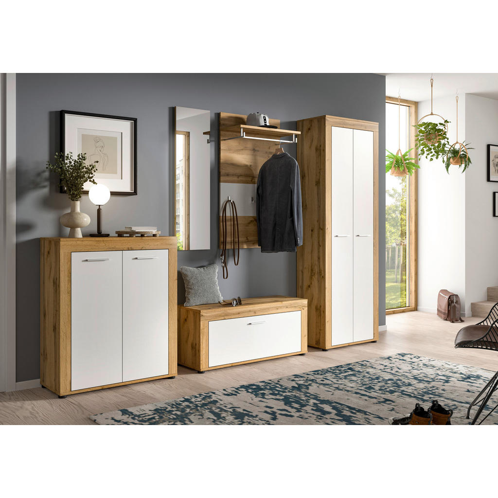 Thumbnail - Garderobenpaneel JAM Eiche Wotan Nachbildung weiß B/H/T: ca. 90x106x27 cm