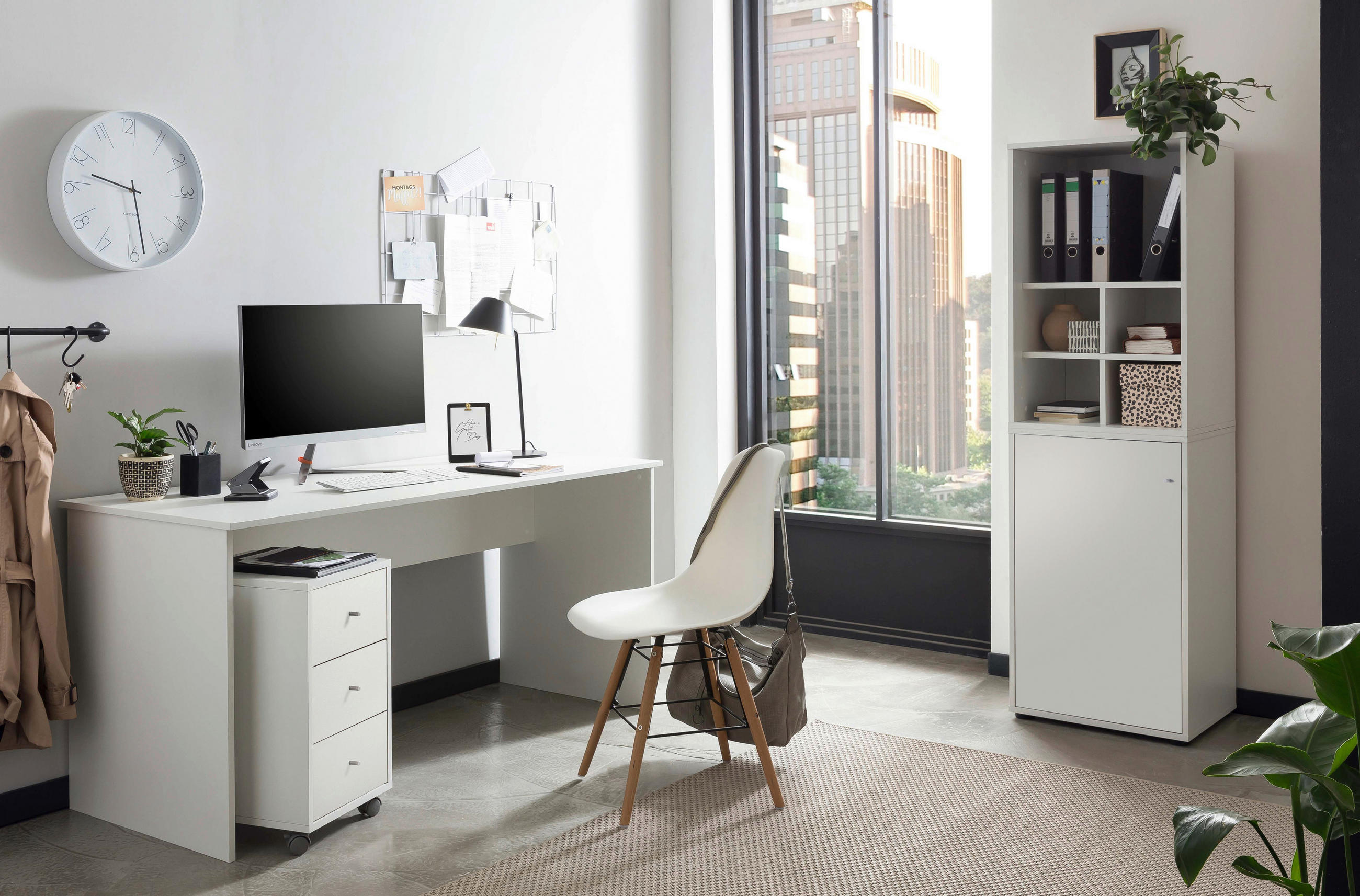 Thumbnail - Rollcontainer Serie 400 perlweiß Optik B/H/T: ca. 32,6x59,7x39,1 cm