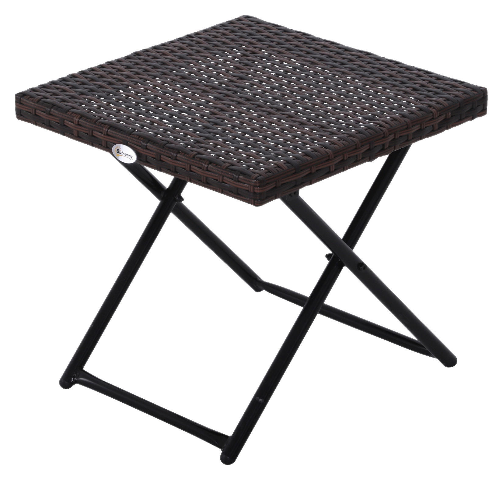 Outsunny Gartentisch braun Metall B/H/L: ca. 40x40x40 cm