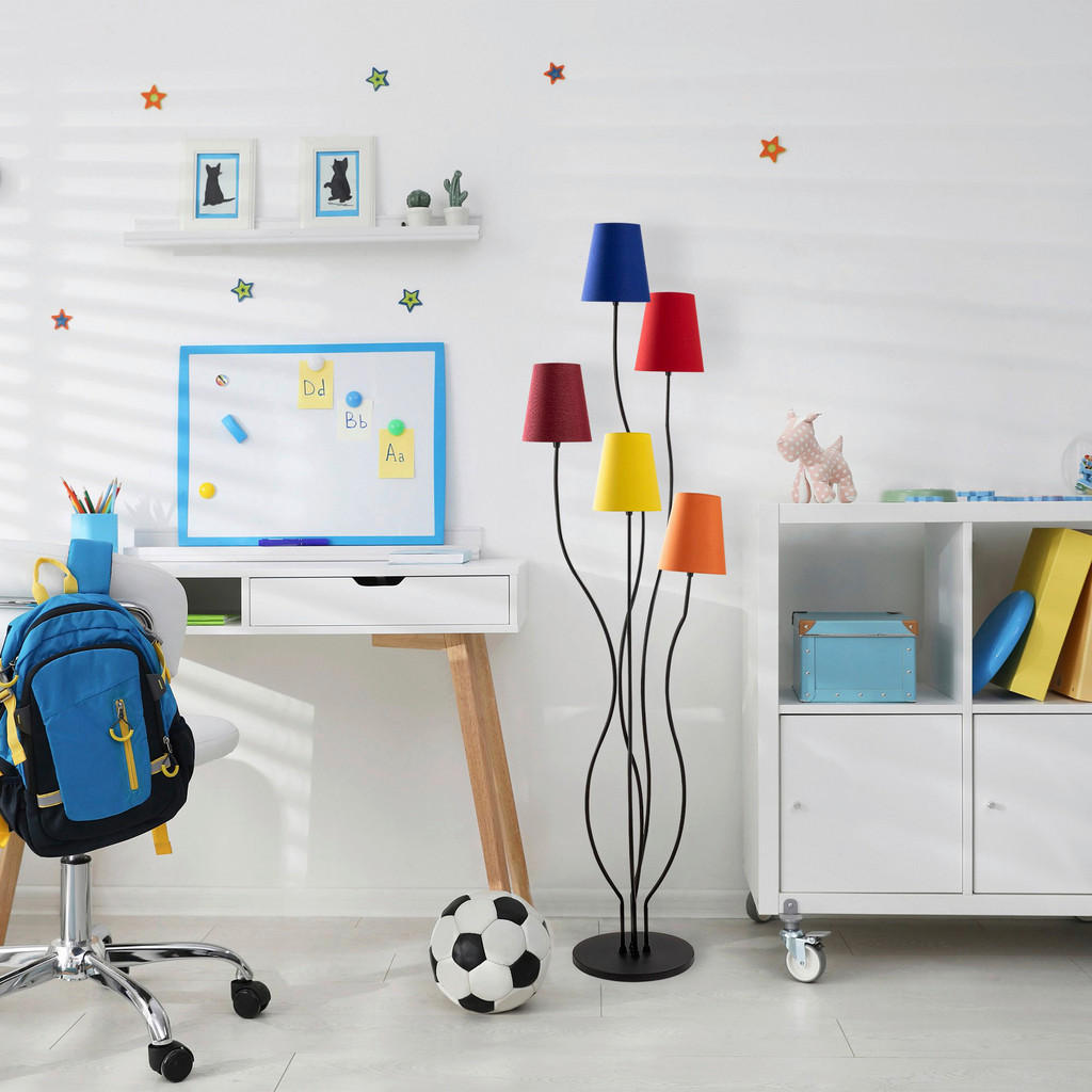 Thumbnail - Opviq Stehleuchte mehrfarbig Metall B/H/T/L/D: ca. 44x160x44x44x44 cm E14 5 Brennstellen