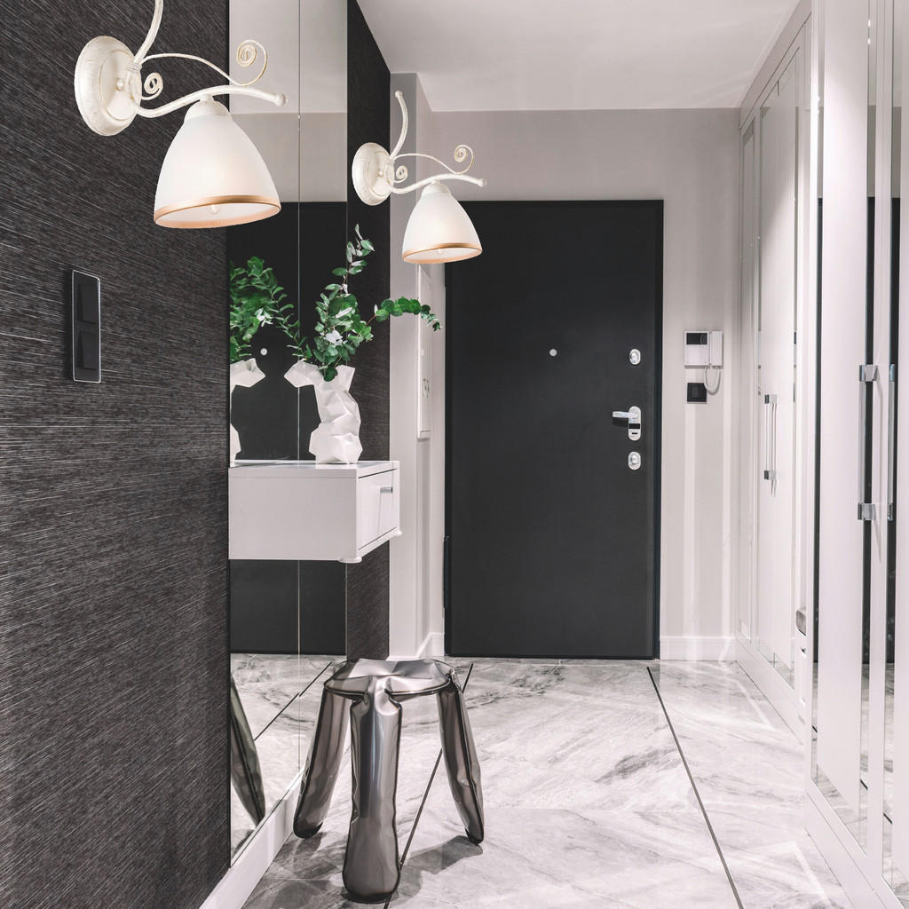 Thumbnail - Lamkur Wandleuchte RETRO II 19260 weiß Glas Stahl H/L: ca. 30x25 cm E27 1 Brennstellen