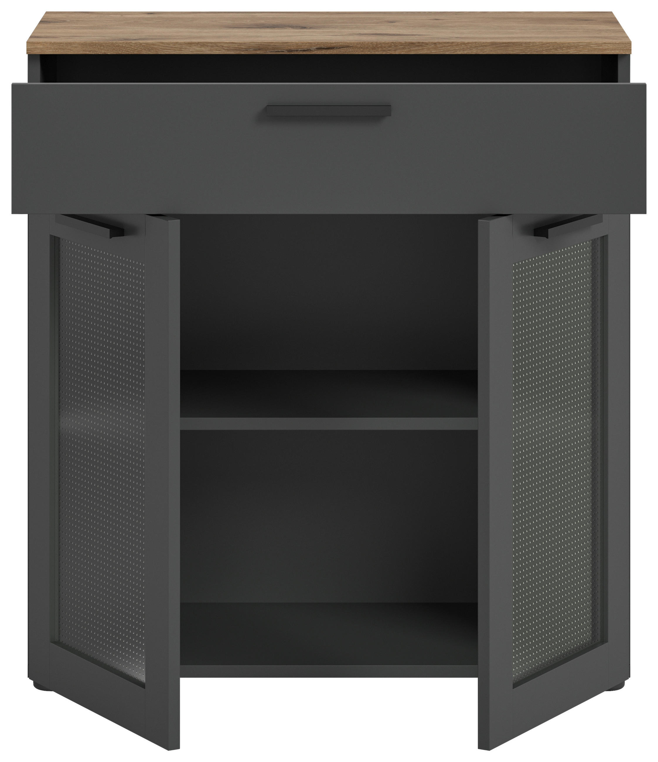 Thumbnail - Kommode Niklas anthrazit Eiche Nox Oak Nachbildung B/H/T: ca. 78x84x35 cm