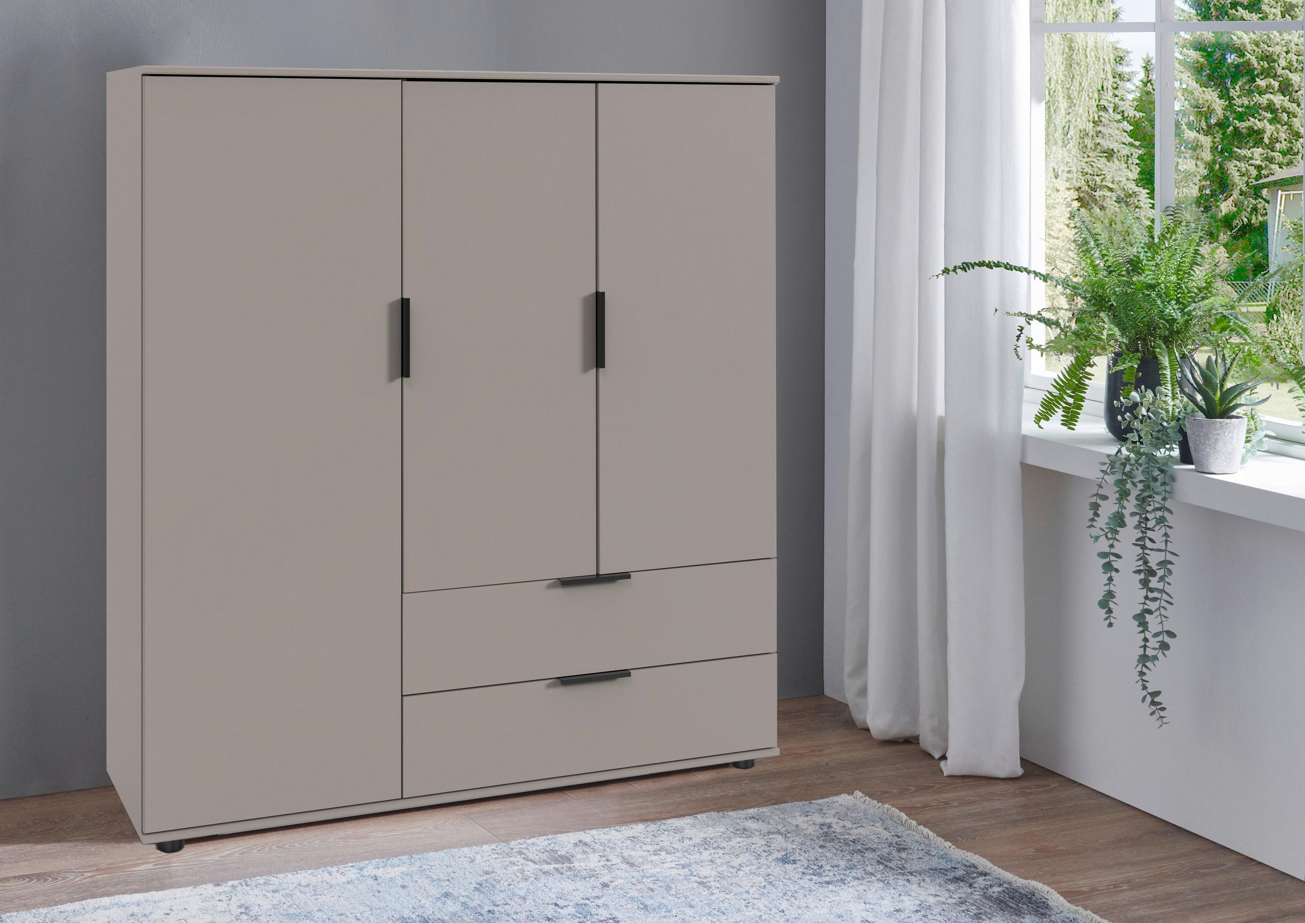 Kombikommode Easy Plus Black Sahara grau B/H/T: ca. 130x140x40 cm