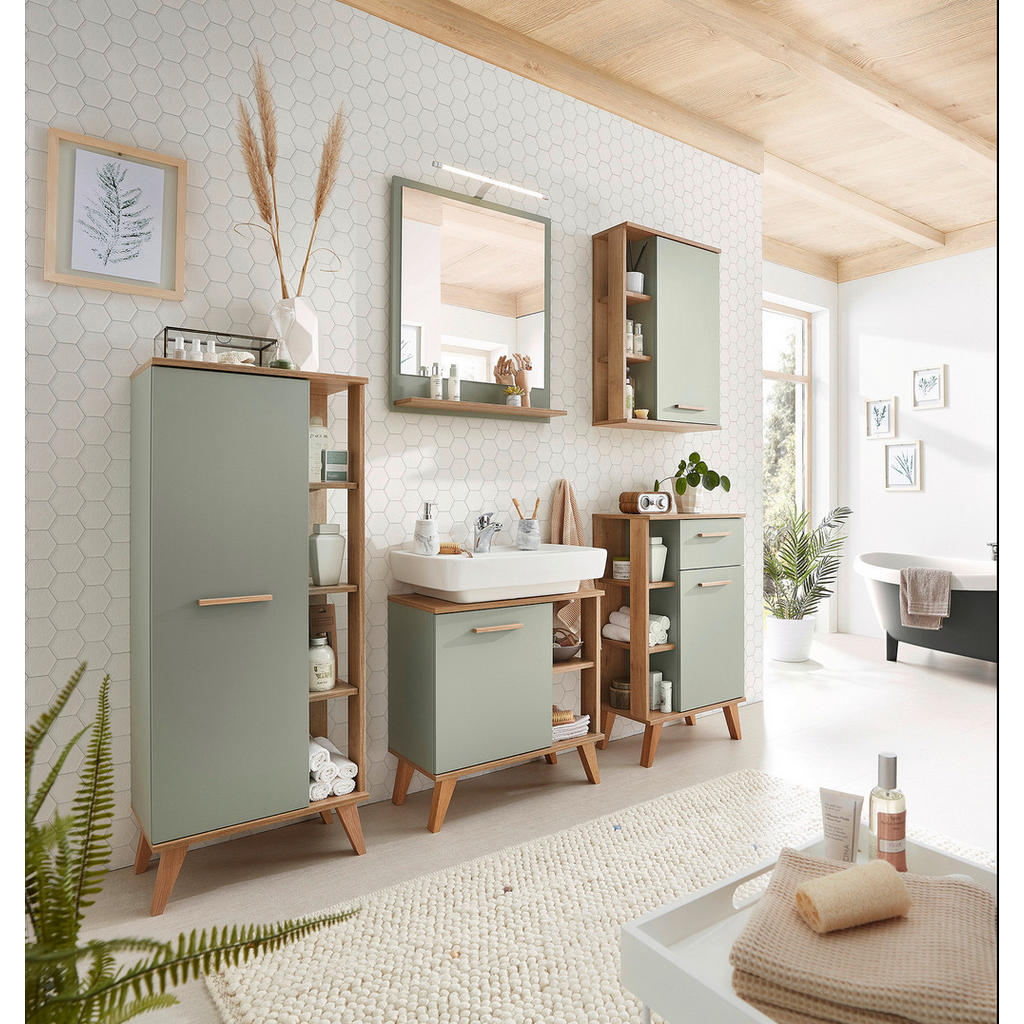 Thumbnail - Badezimmer-Set Quickset 963 salbei Nachbildung Eiche Riviera Nachbildung B/H/T: ca. 161,5x200x33 cm