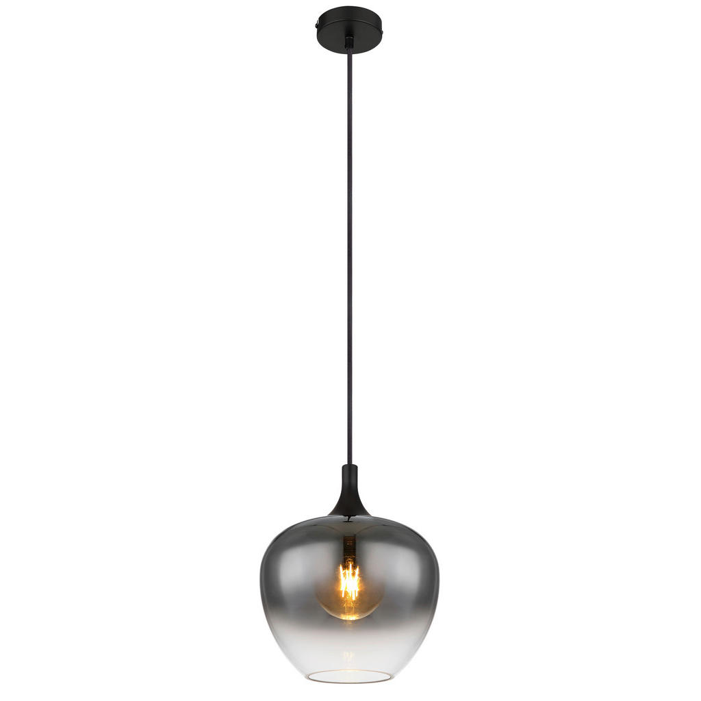 GLOBO Pendelleuchte schwarz Metall H/D: ca. 120x24 cm E27 1 Brennstellen