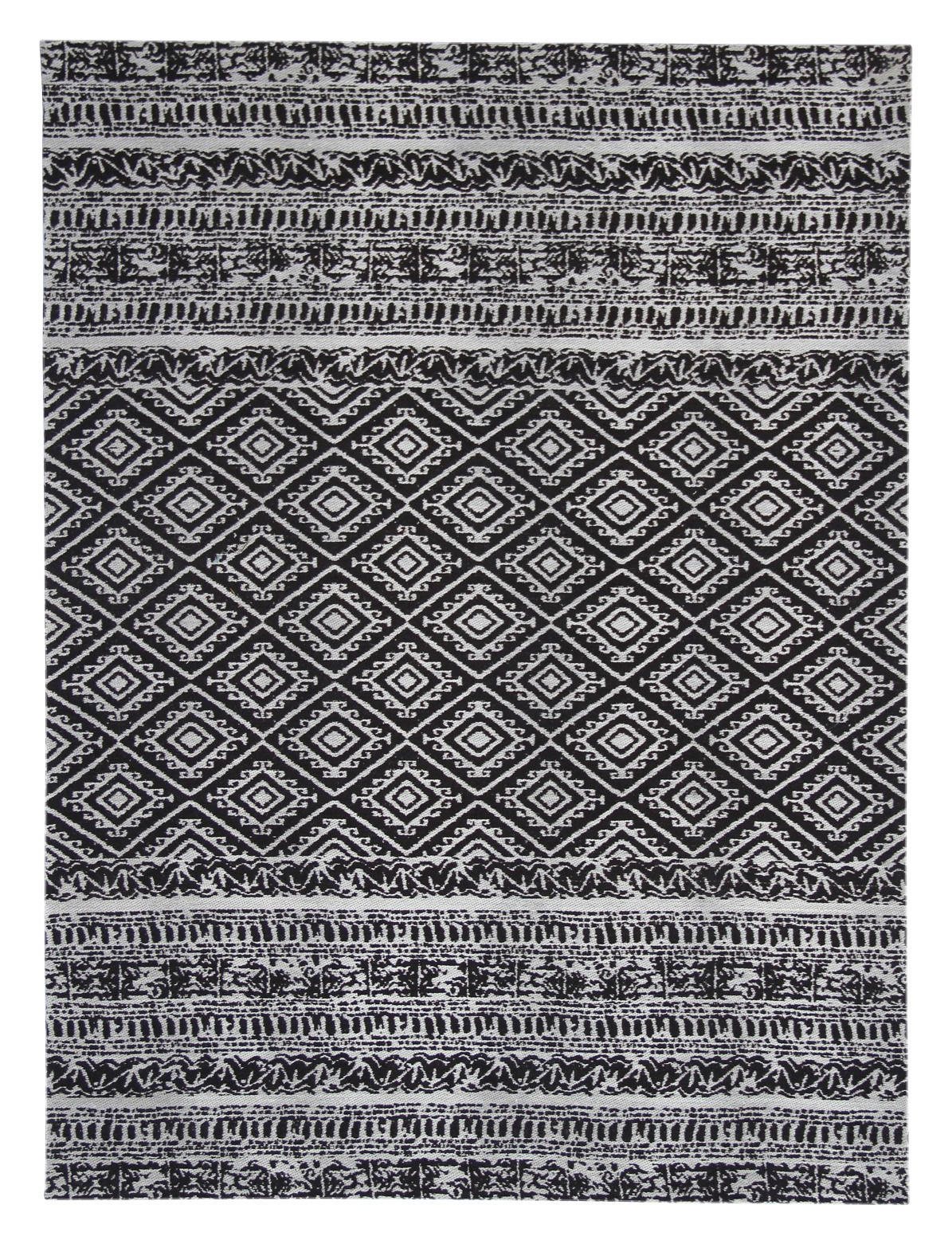 Kayoom Flachgewebeteppich Sunny 110 schwarz B/L: ca. 120x170 cm