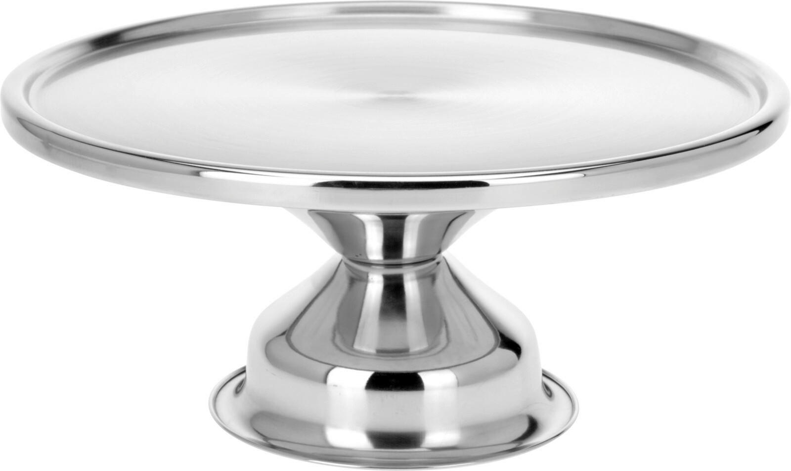 Kuchenplatte silber Edelstahl H/D: ca. 8x34 cm