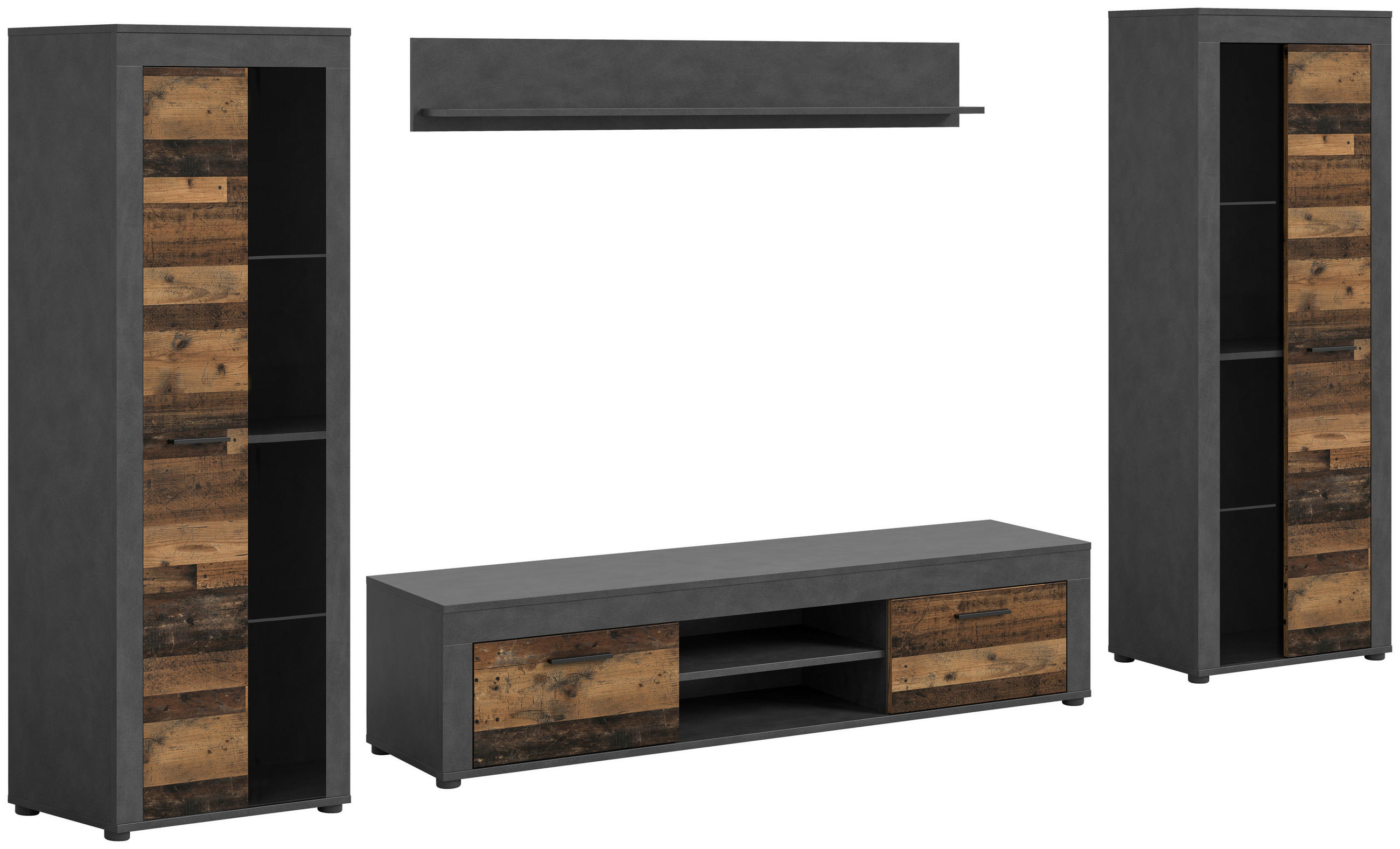 Wohnwand Jam Matera Nachbildung Old Wood Nachbildung B/H/T: ca. 159x310x35 cm