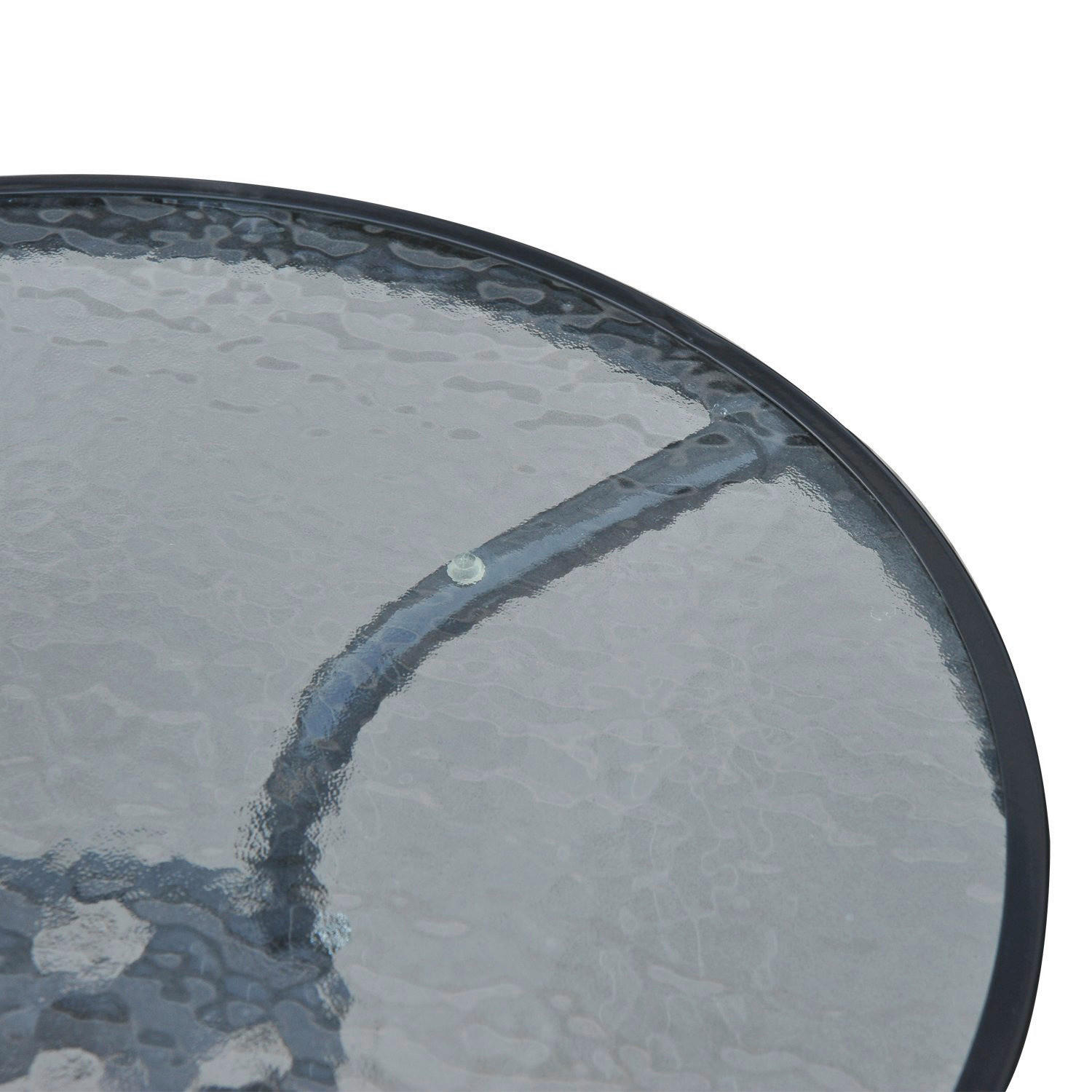 Thumbnail - Outsunny Glastisch schwarz Metall H/D: ca. 70x60 cm