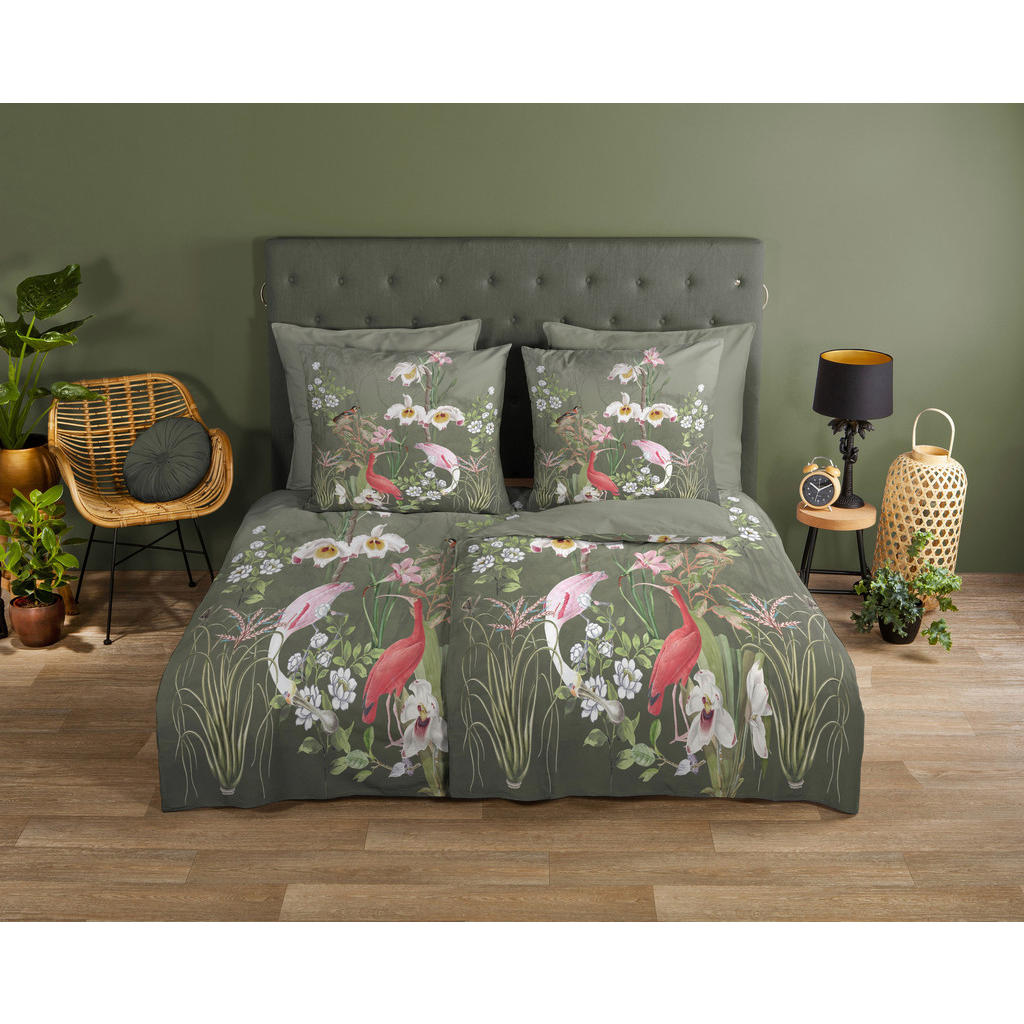 Thumbnail - Baumwoll Bettwäsche Lesli grün Baumwolle B/L: ca. 200x200 cm