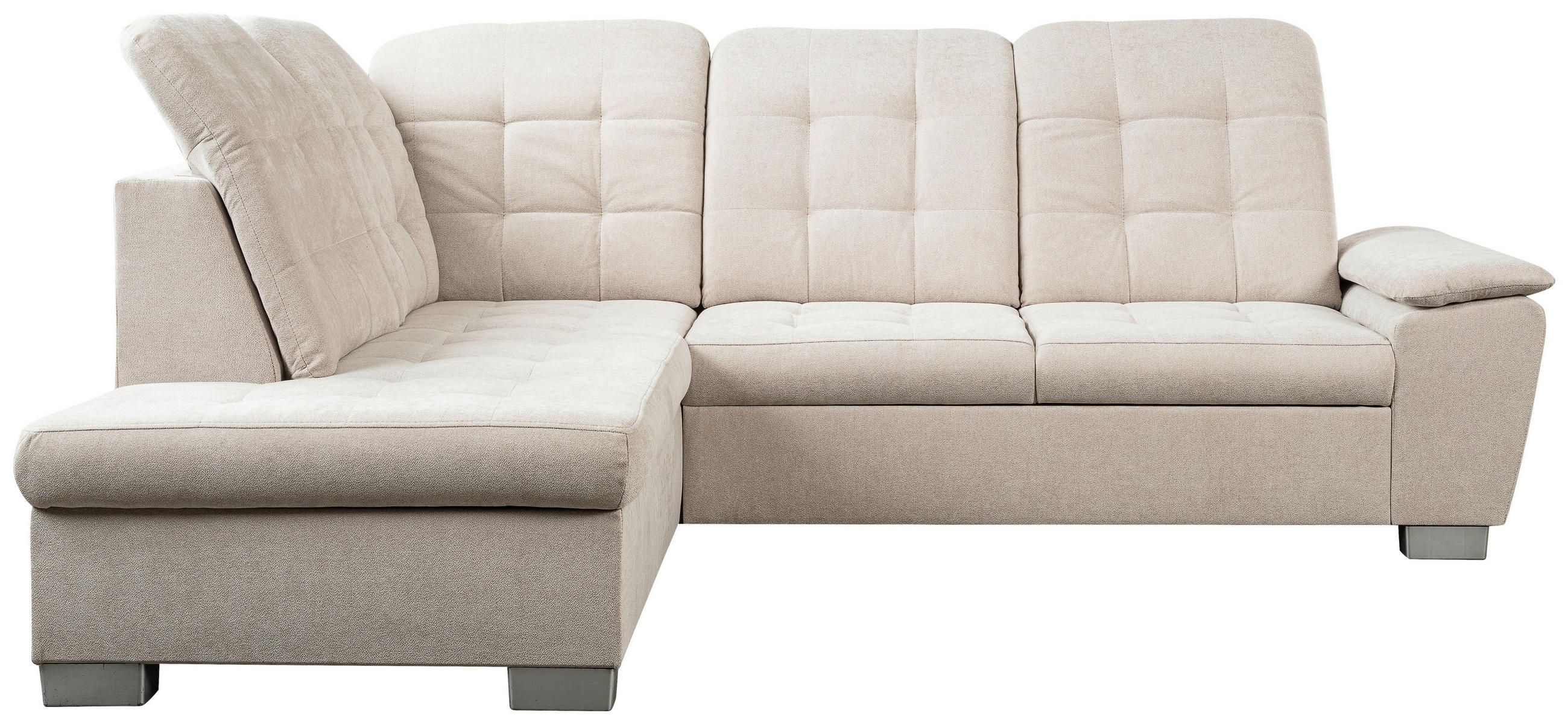 Thumbnail - Ecksofa mit Bettfunktion und Bettkasten pearl Microfaser B/H/T: ca. 260x107x214 cm