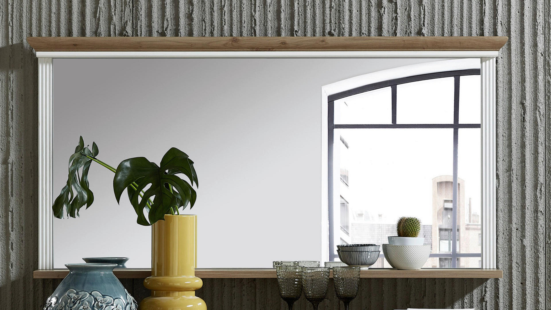 Thumbnail - Wandspiegel Jasmin Eiche Artisan Nachbildung B/H/T: ca. 142x74x16 cm