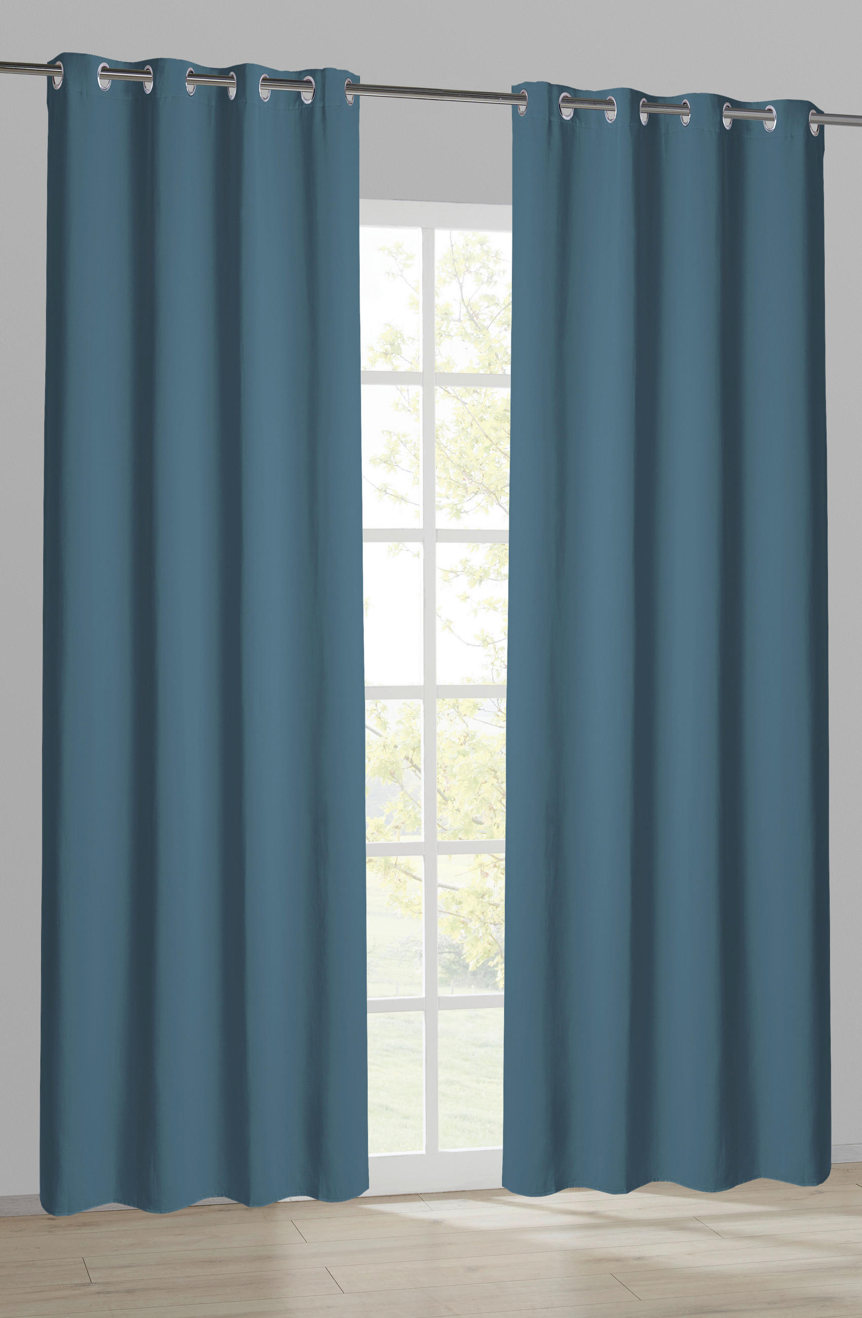 Ösenvorhang Verona blau B/L: ca. 140x245 cm