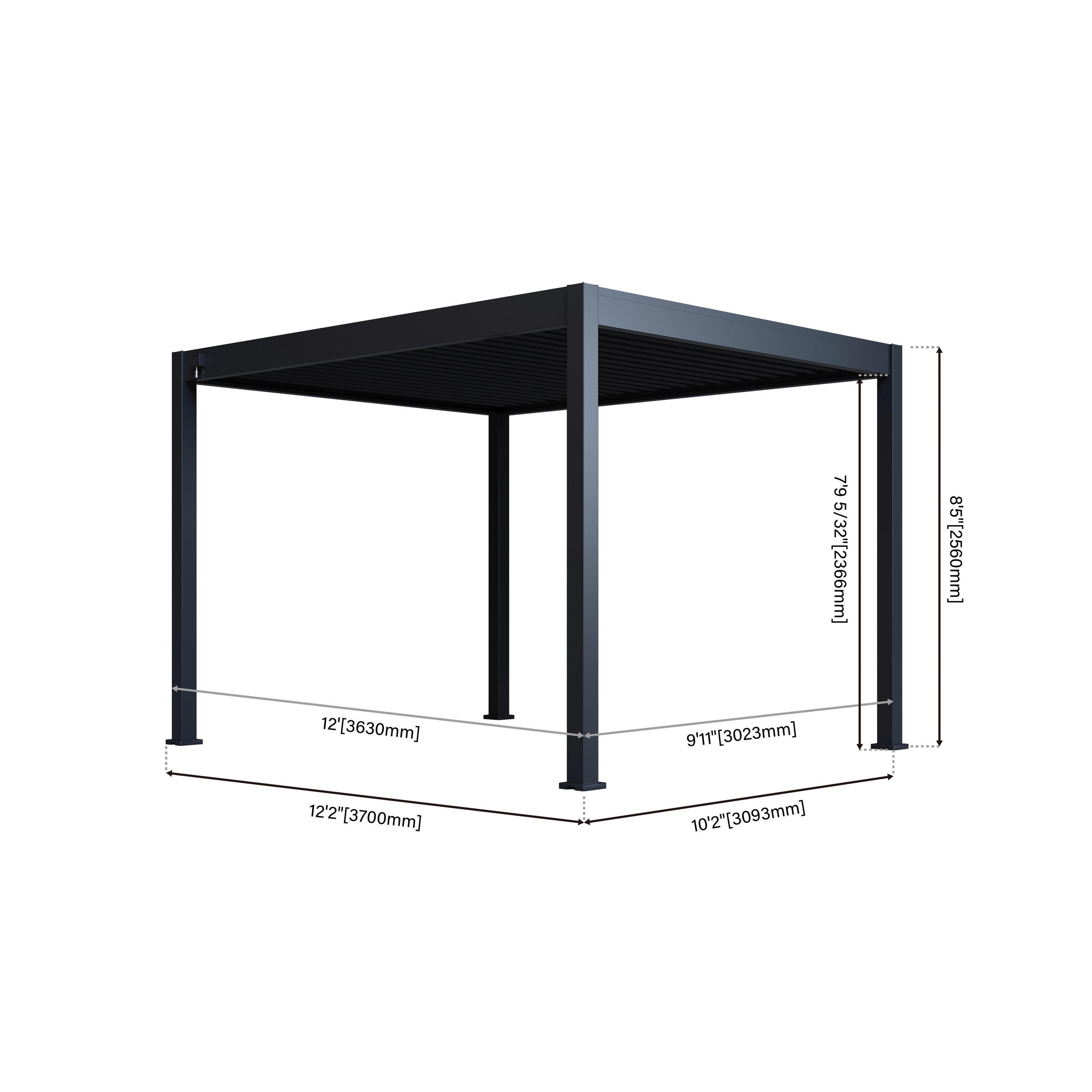 Thumbnail - Paragon Outdoor Pergola Grand Tuscan anthrazit Aluminium B/H/L: ca. 370x256x310 cm