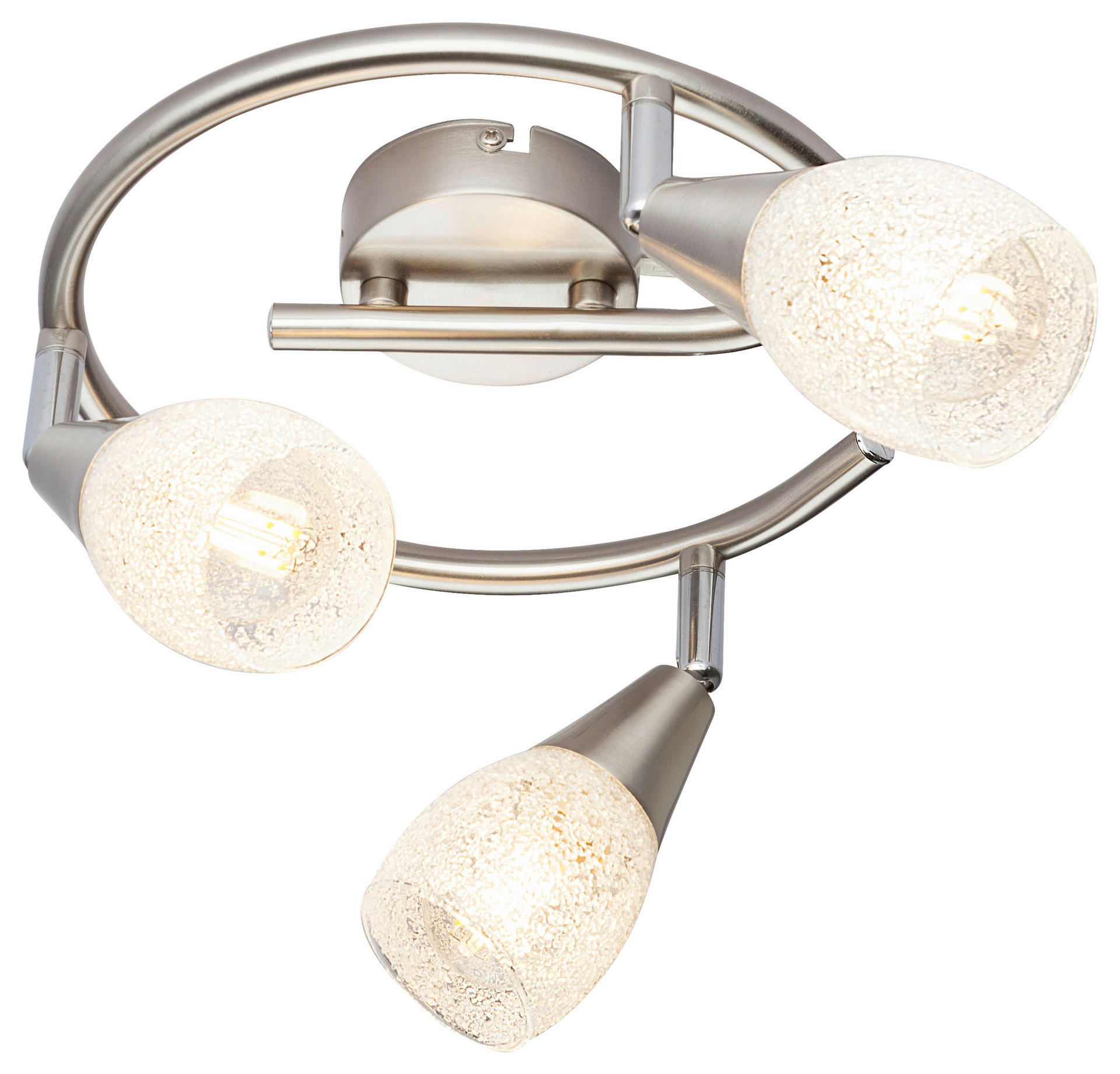 GLOBO Spotspirale Franziska nickel matt Glas Metall H/D: ca. 19x28 cm 3 Brennstellen